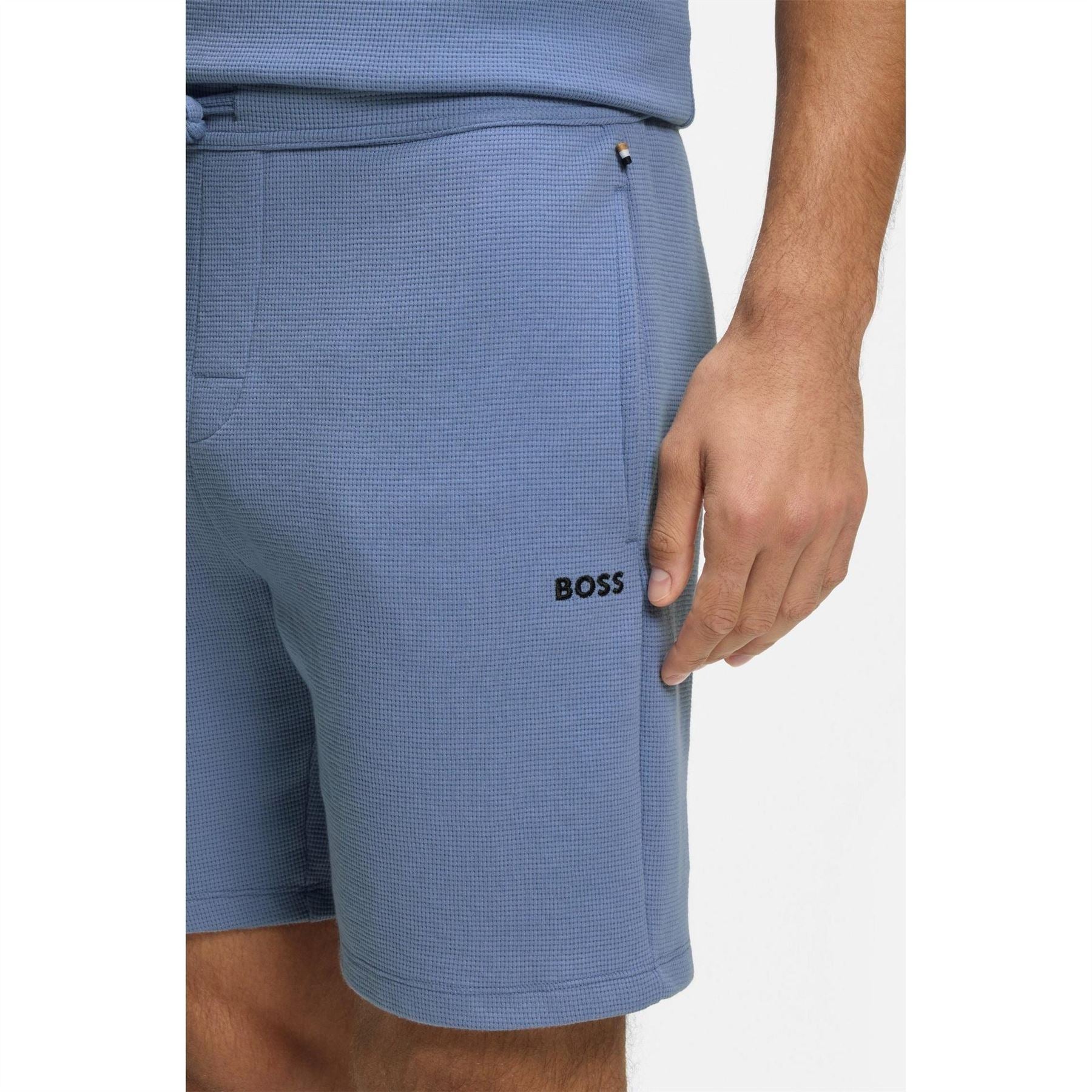 Boss Embroidered Waffle Pyjama Shorts