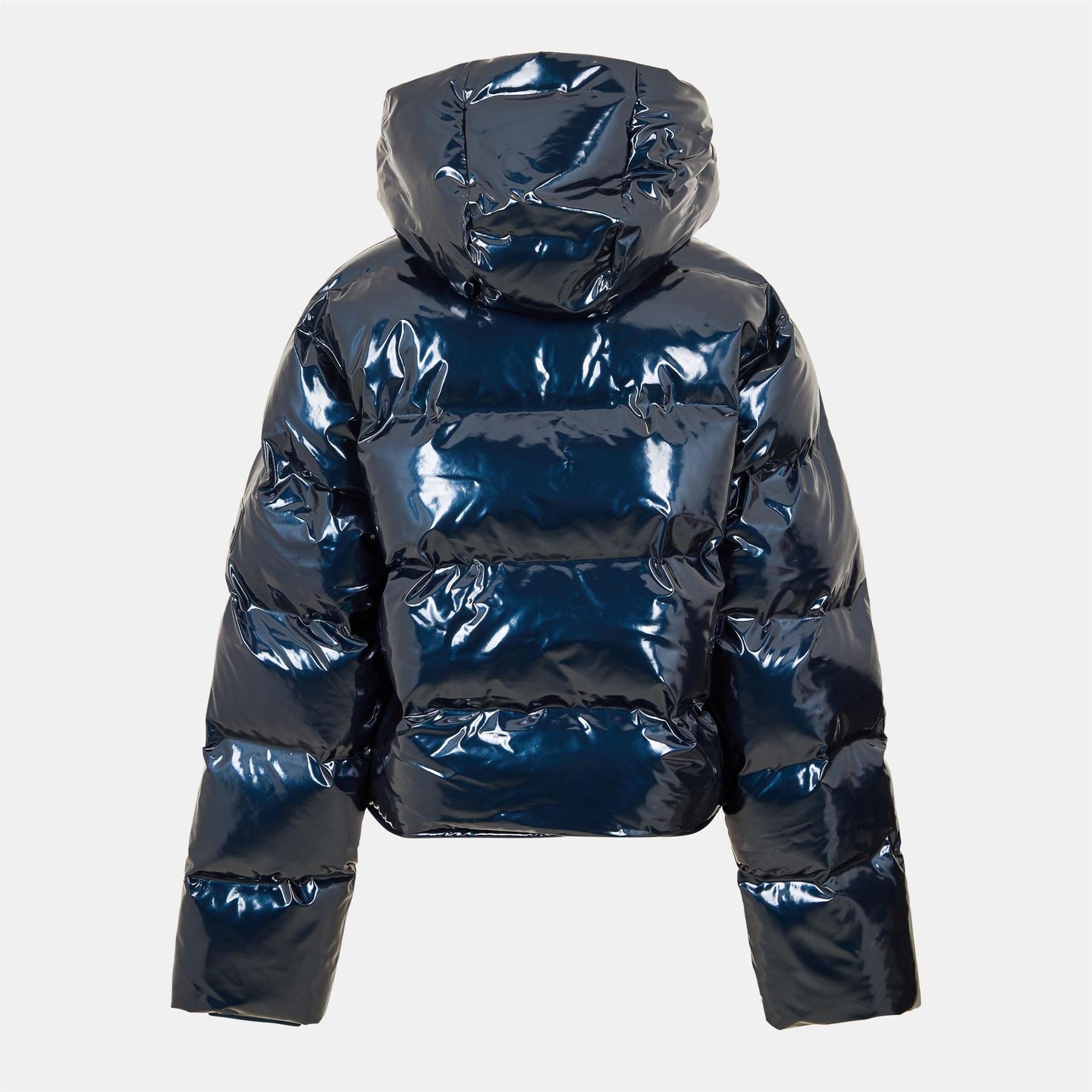 Rains Hooded Solid Patterned Puffer Jacket
