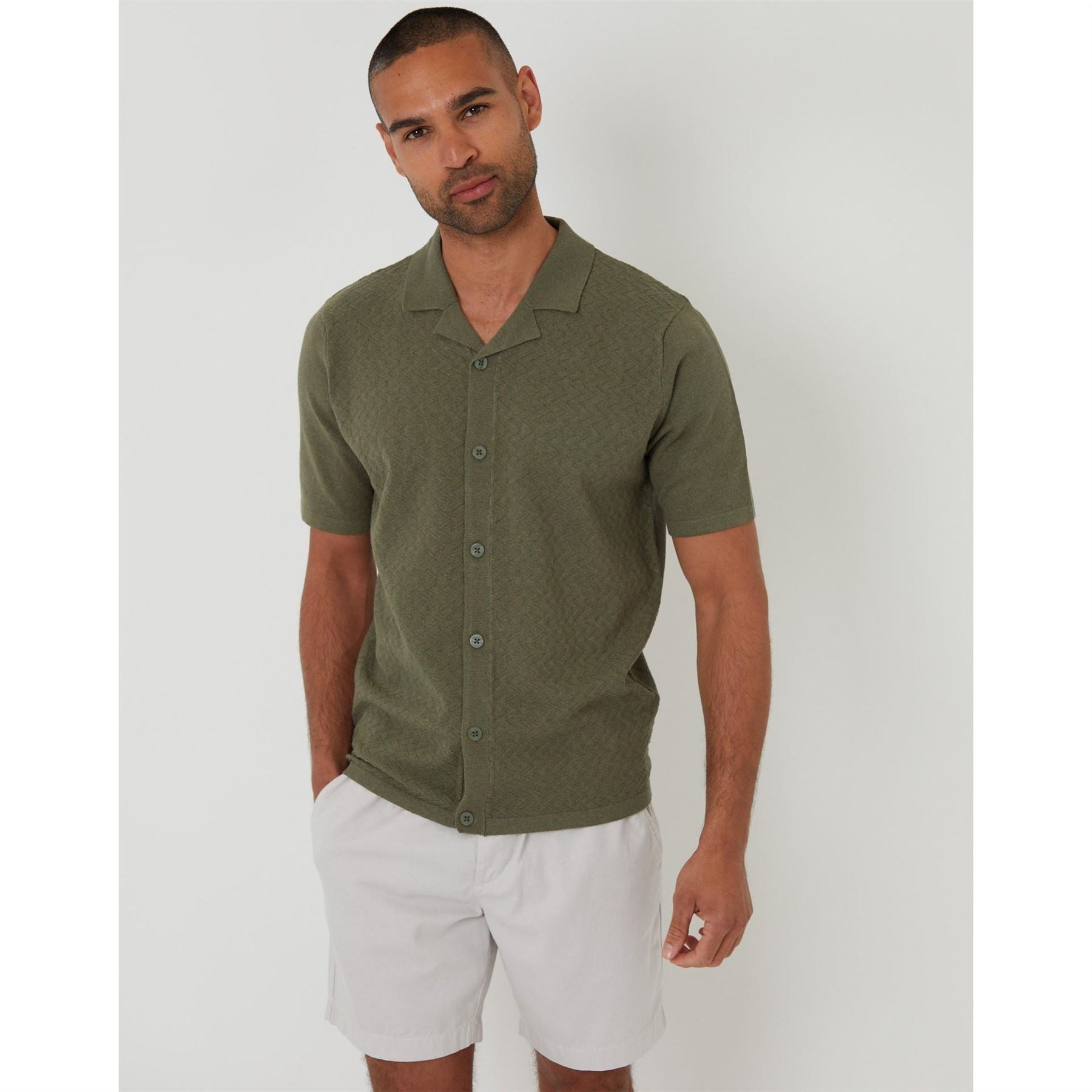 Threadbare Collared Neck Short Sleeve Regular Fit Shirt