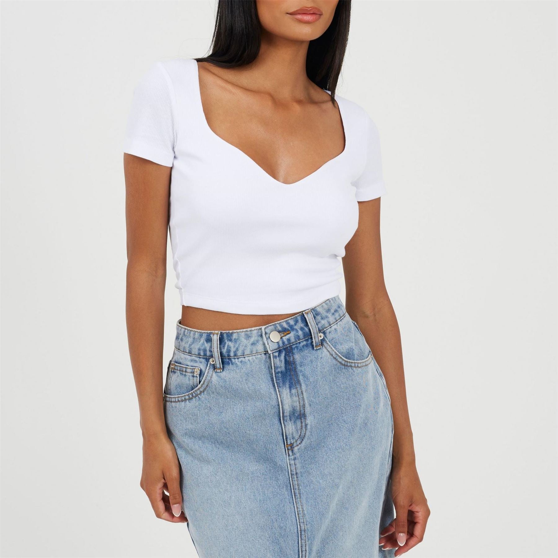 Brave Soul Sweetheart Neck Short Sleeve T-Shirt