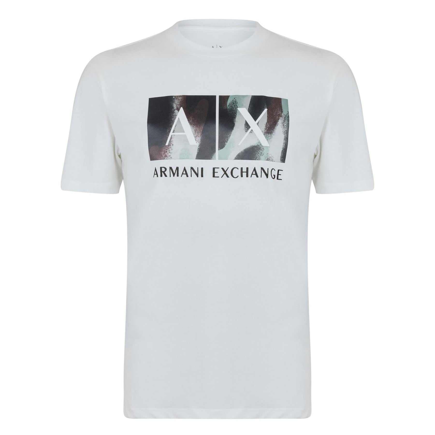 Armani Exchange Camo Logo Crew Neck T-Shirt