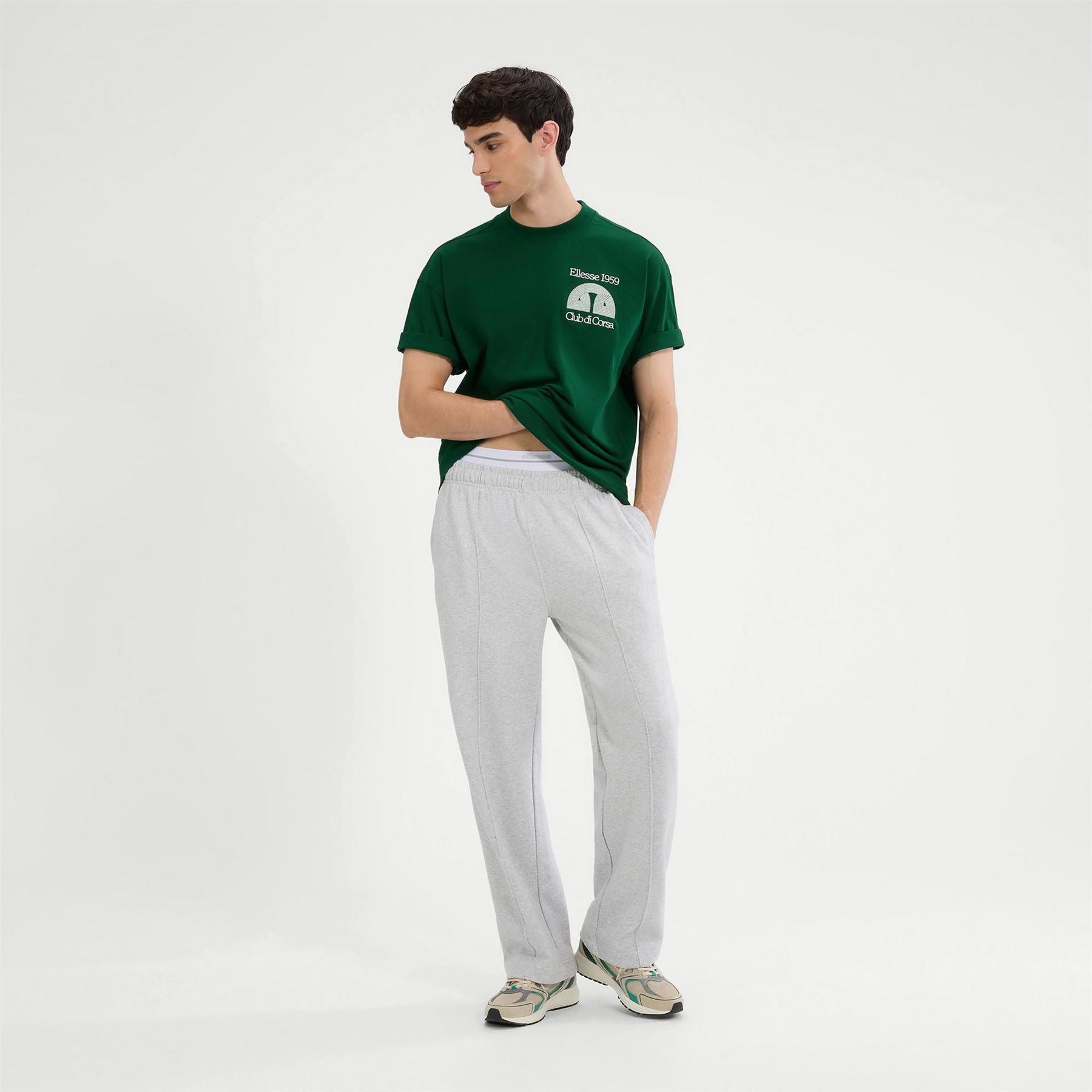 Ellesse Club Corsa Crew Neck Ribbed Collar Short Sleeve T-Shirt