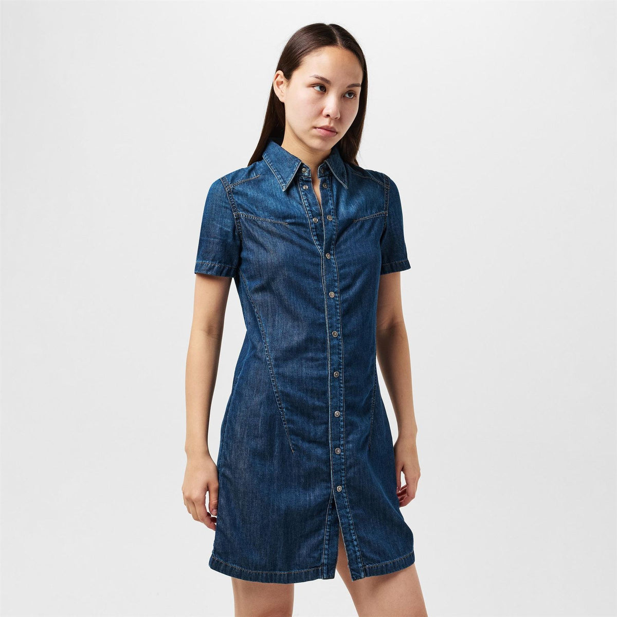 Diesel D Shirty Aito Collared Neck Knee Length Dress