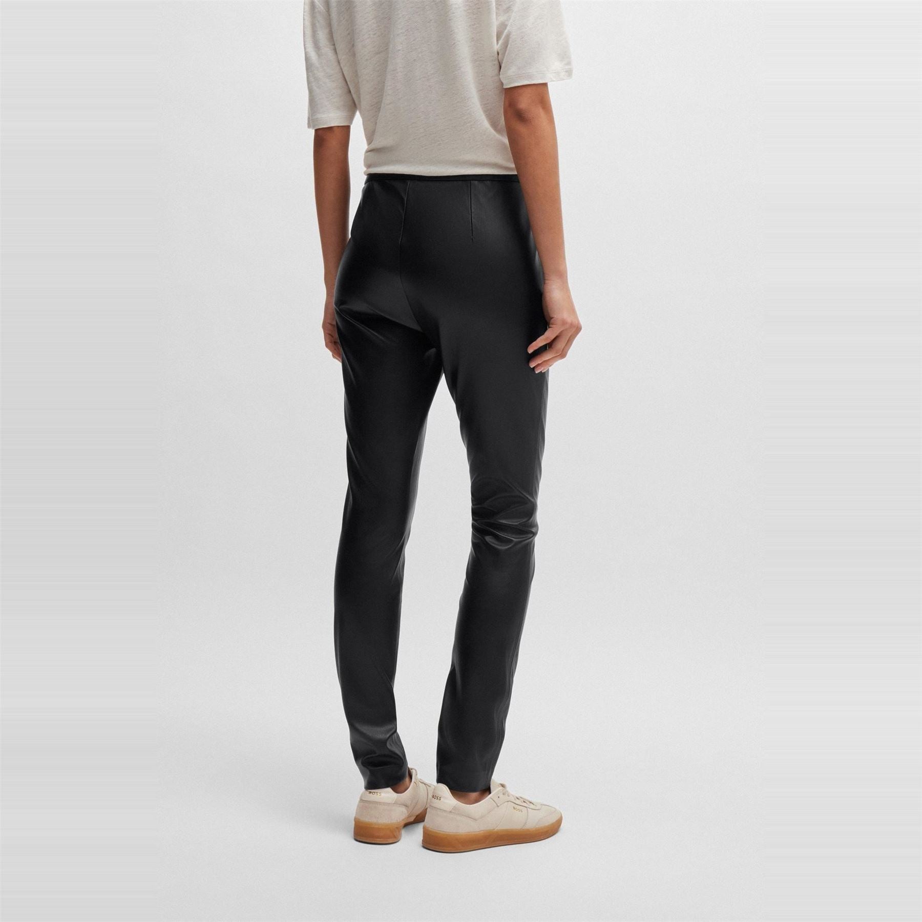 Boss Taslimah Solid Patterned Slim Trousers