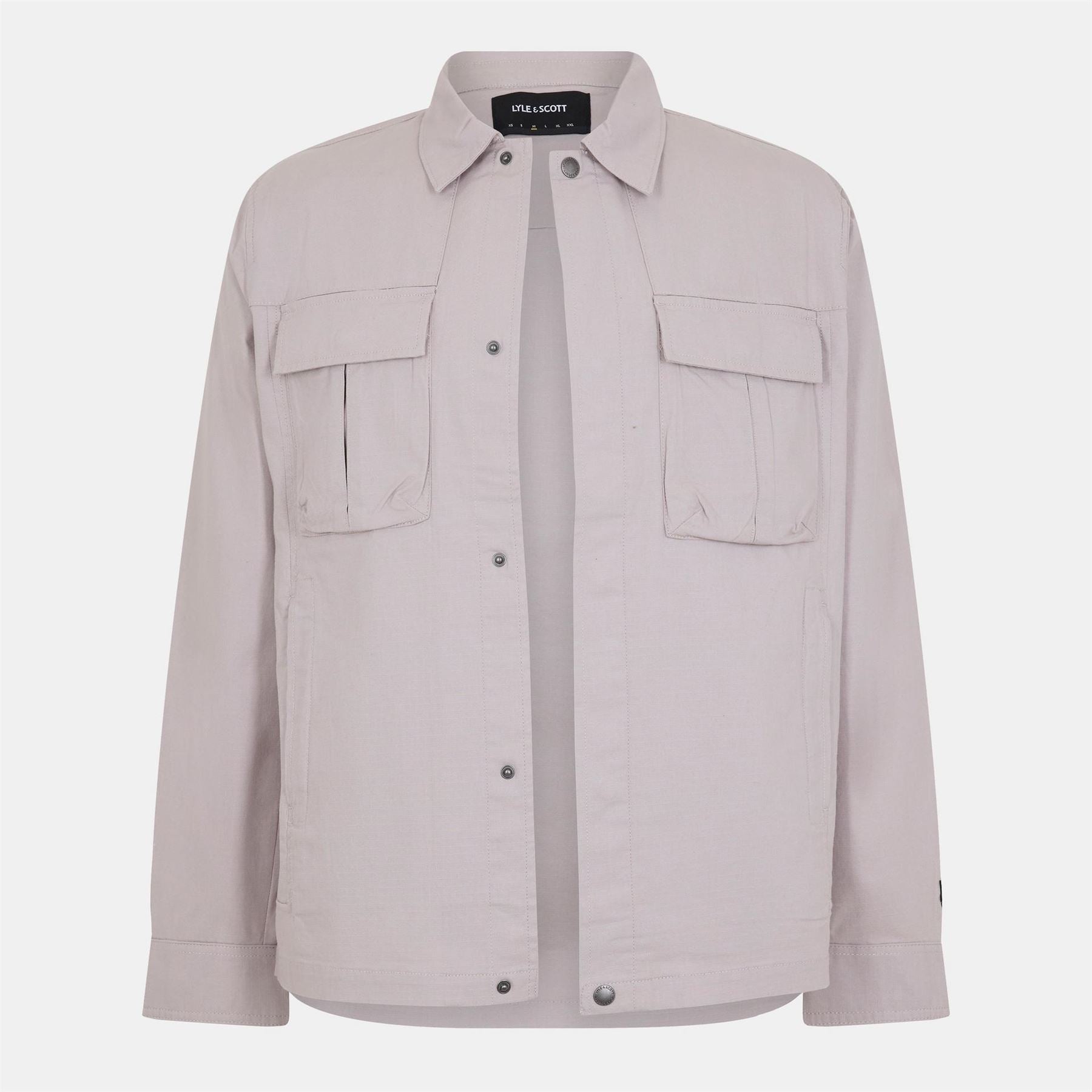 Lyle and Scott Solid Patterned Snap Button Shirt Collared Overshirt