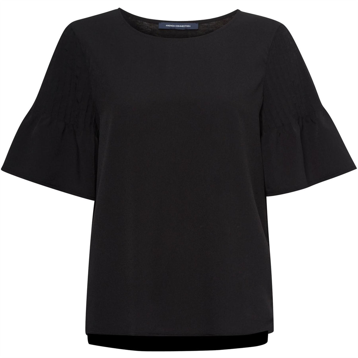 French Connection Crepe Pintuck Shoulder T-Shirt