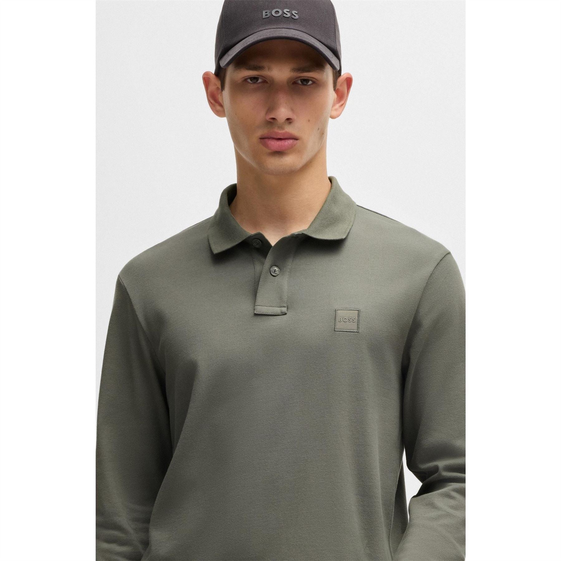 Boss BOSS ORANGE Passerby Premium Cotton Long Sleeve Polo Shirt with Logo Detail