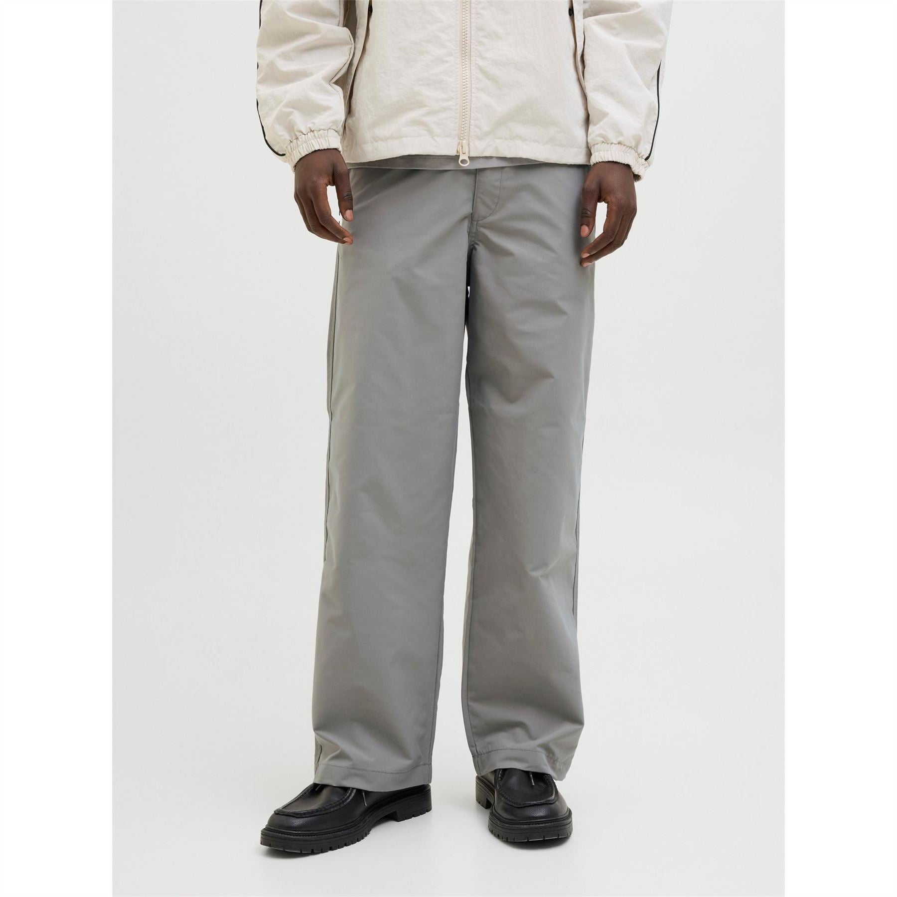 Jack and Jones Owen Solid Patterned Wide Leg Chinos