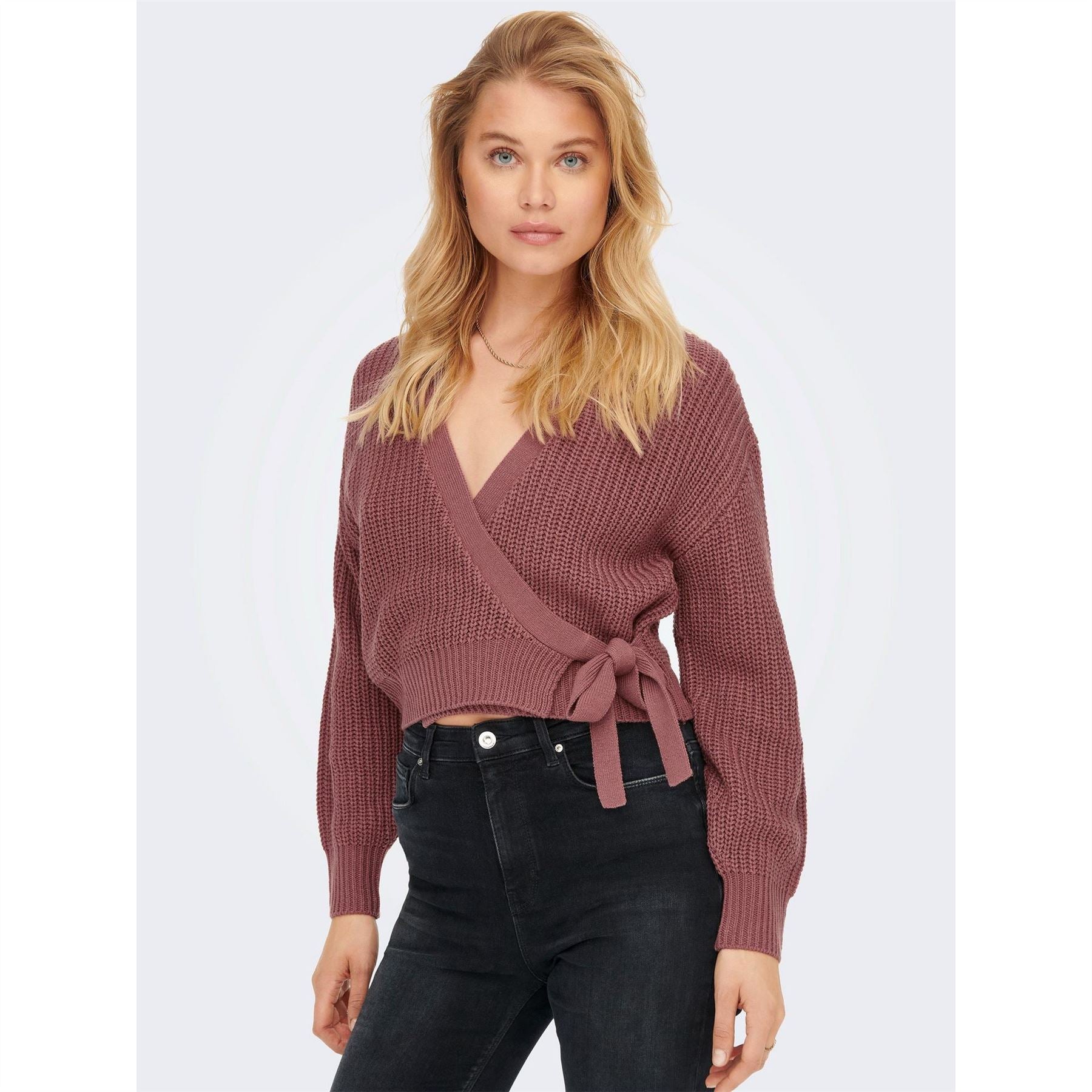 Only Cropped V-Neck Relaxed Fit Sweater