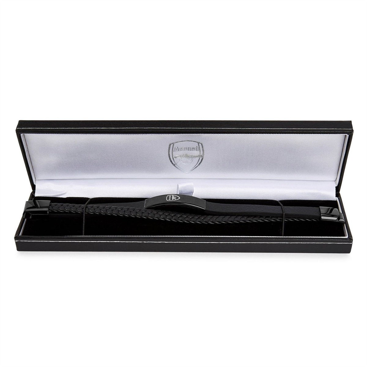 Team Officially Licensed Stainless Steel And Leather Black Ip Bracelet