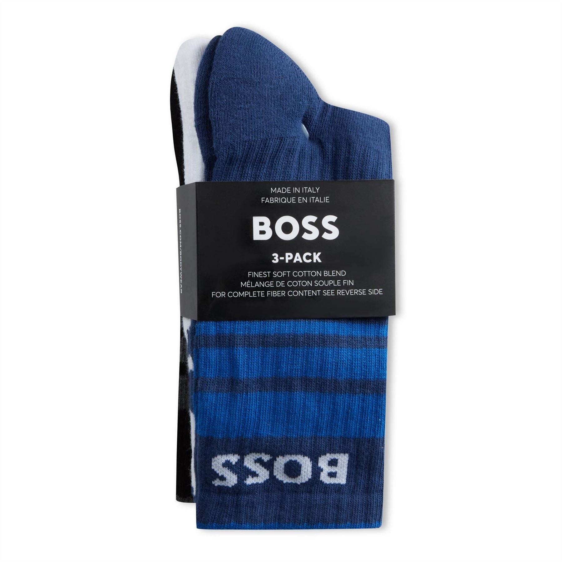 Boss Rib Stripe Crew Socks