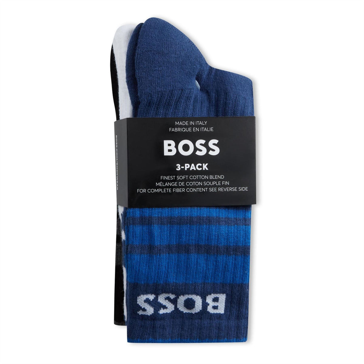 Boss Rib Stripe Crew Socks