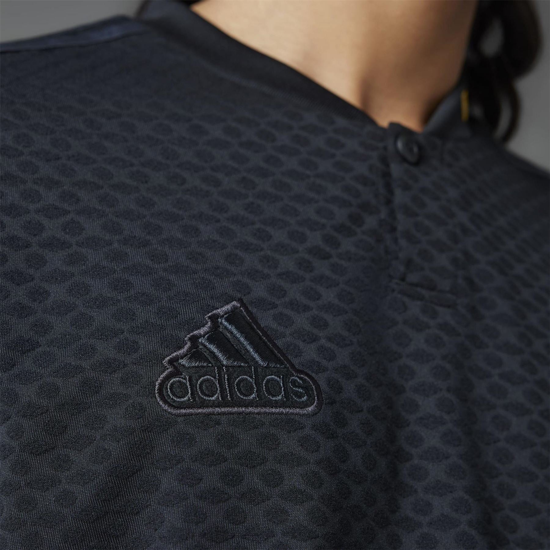 adidas Embroidered Band Collar Short Sleeve Jersey T-Shirt