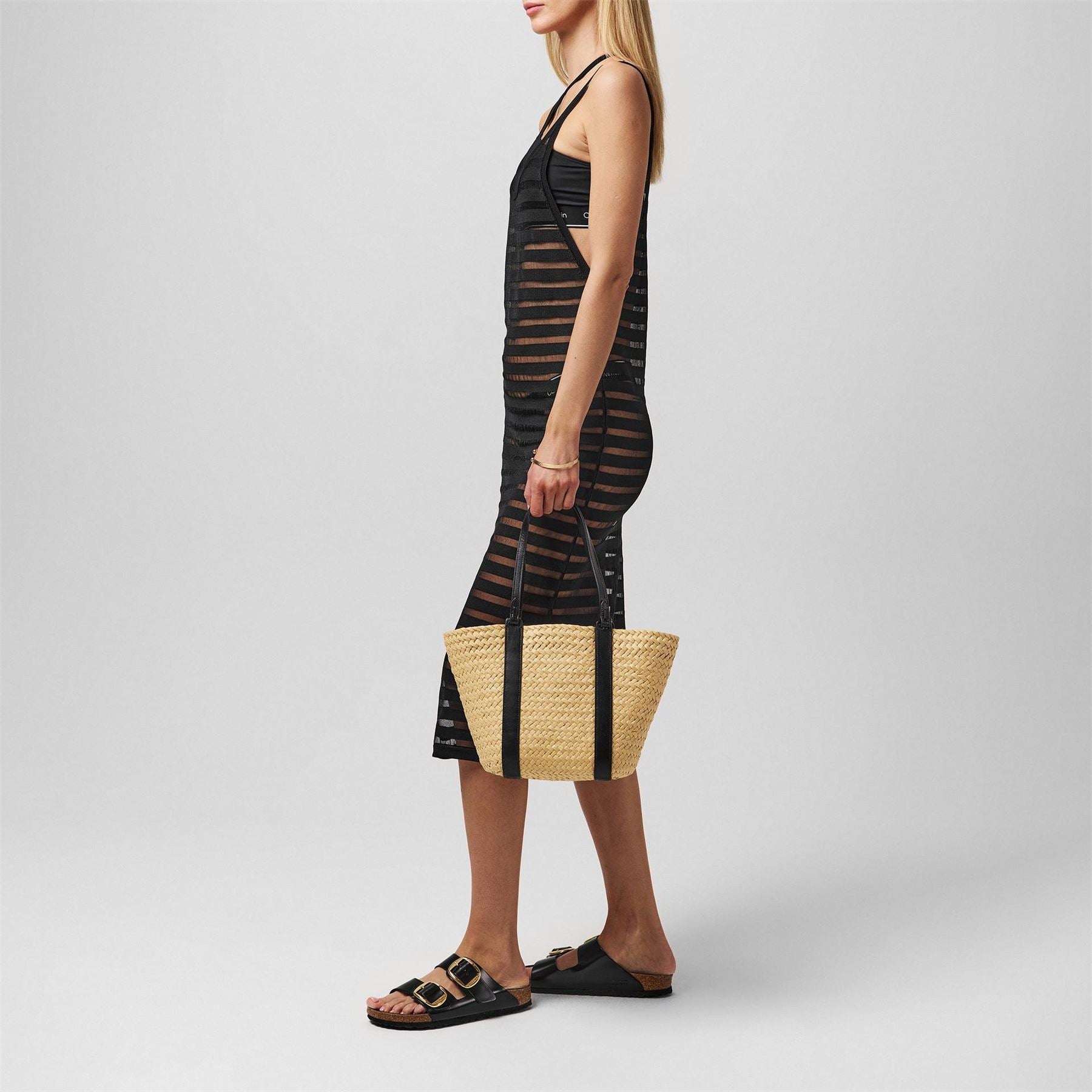 Calvin Klein Sheer Stripe Swimming Dress