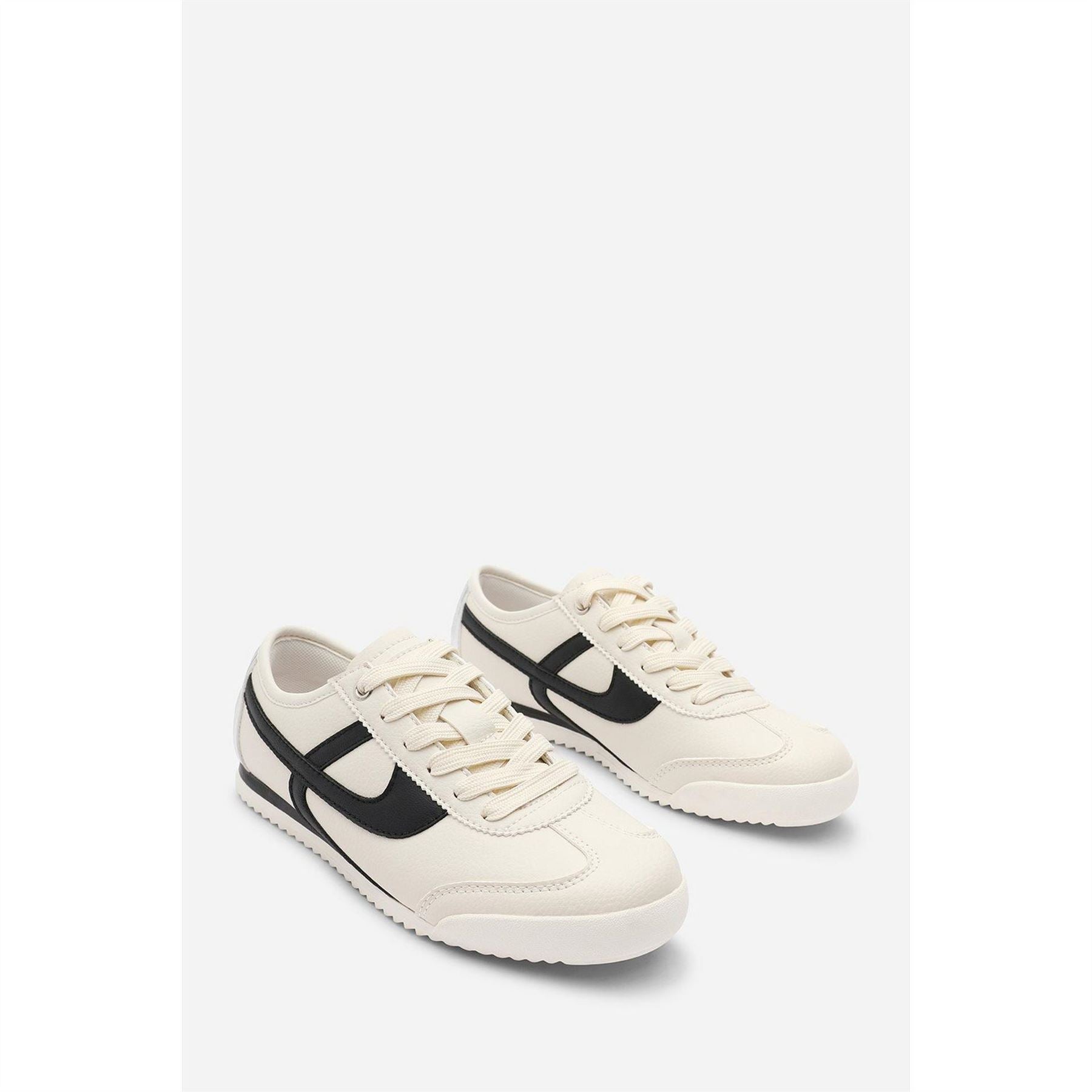 Wheres That From Court Lace Up Trainer With Stripe Detail