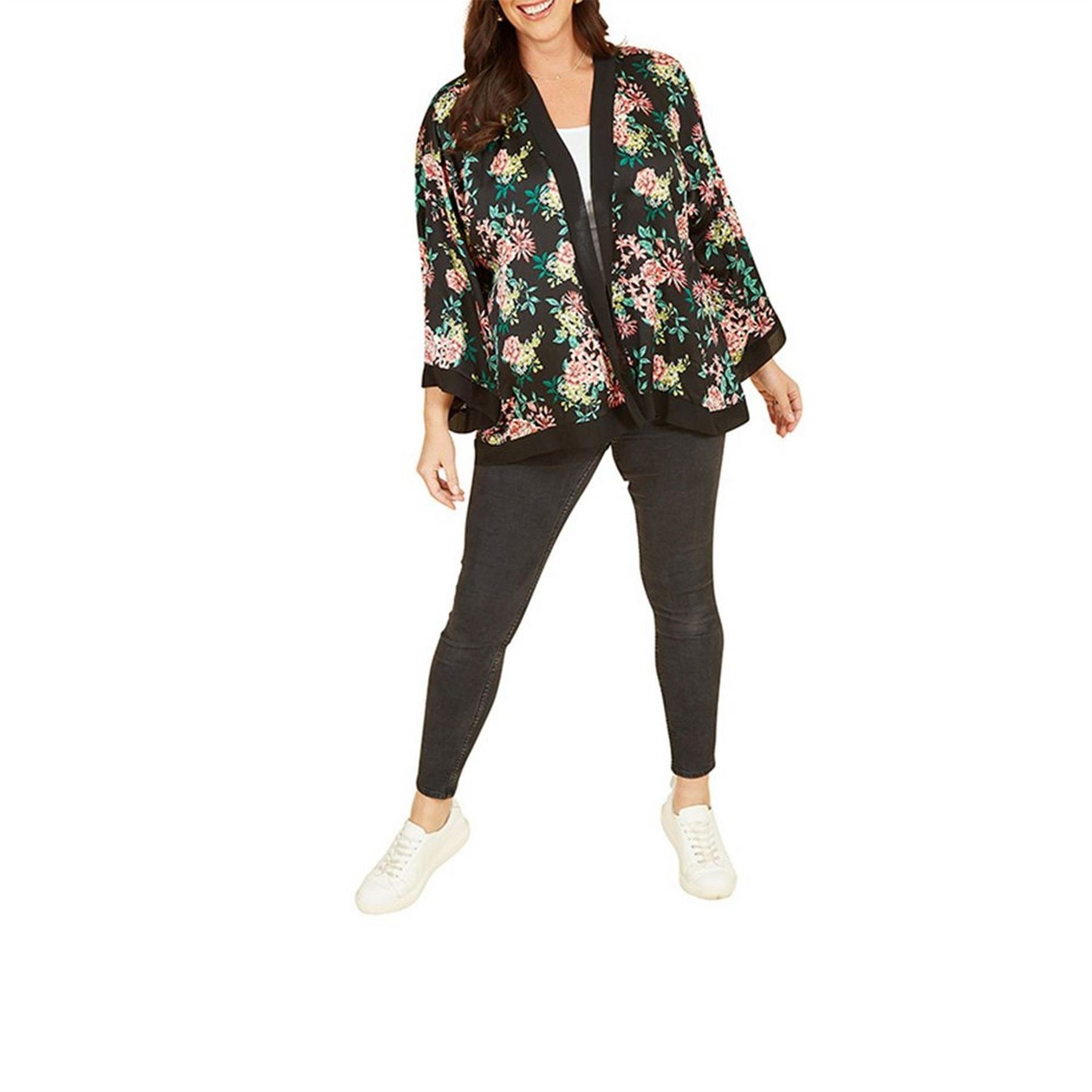Yumi Floral Satin Kimono