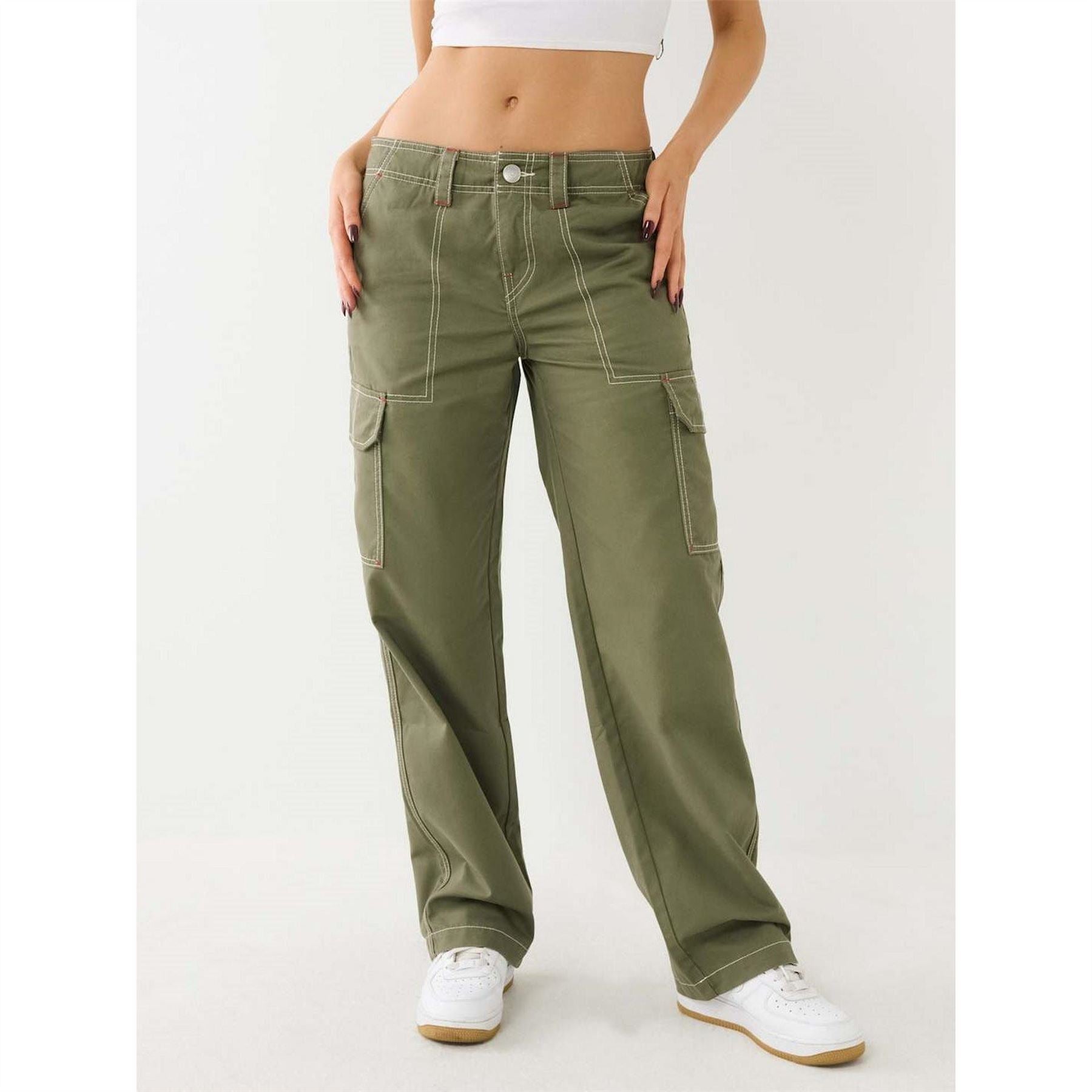 True Religion Military Oversized Wide Leg Cargo Trousers