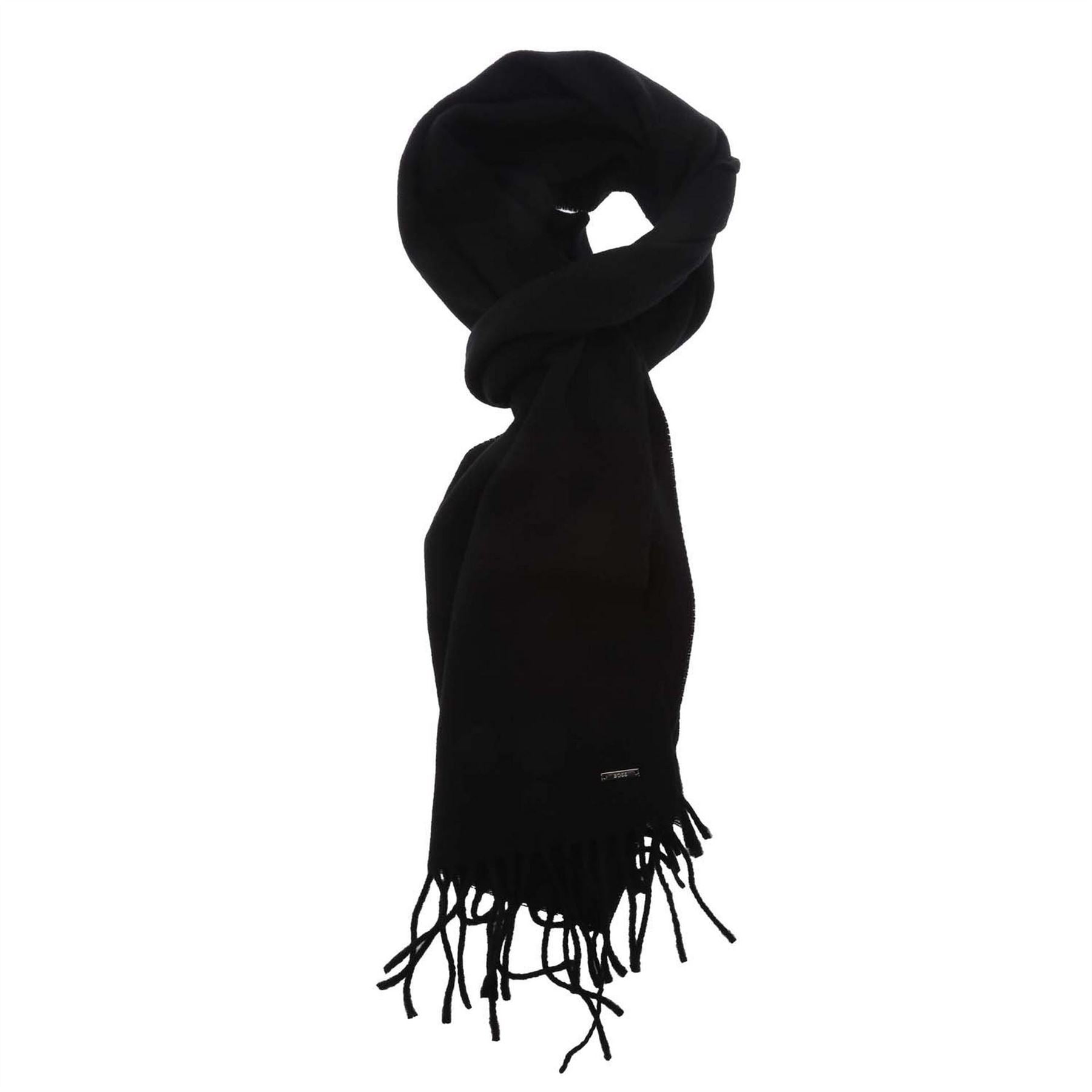 Boss Solid Oblong Scarf with Metal Logo