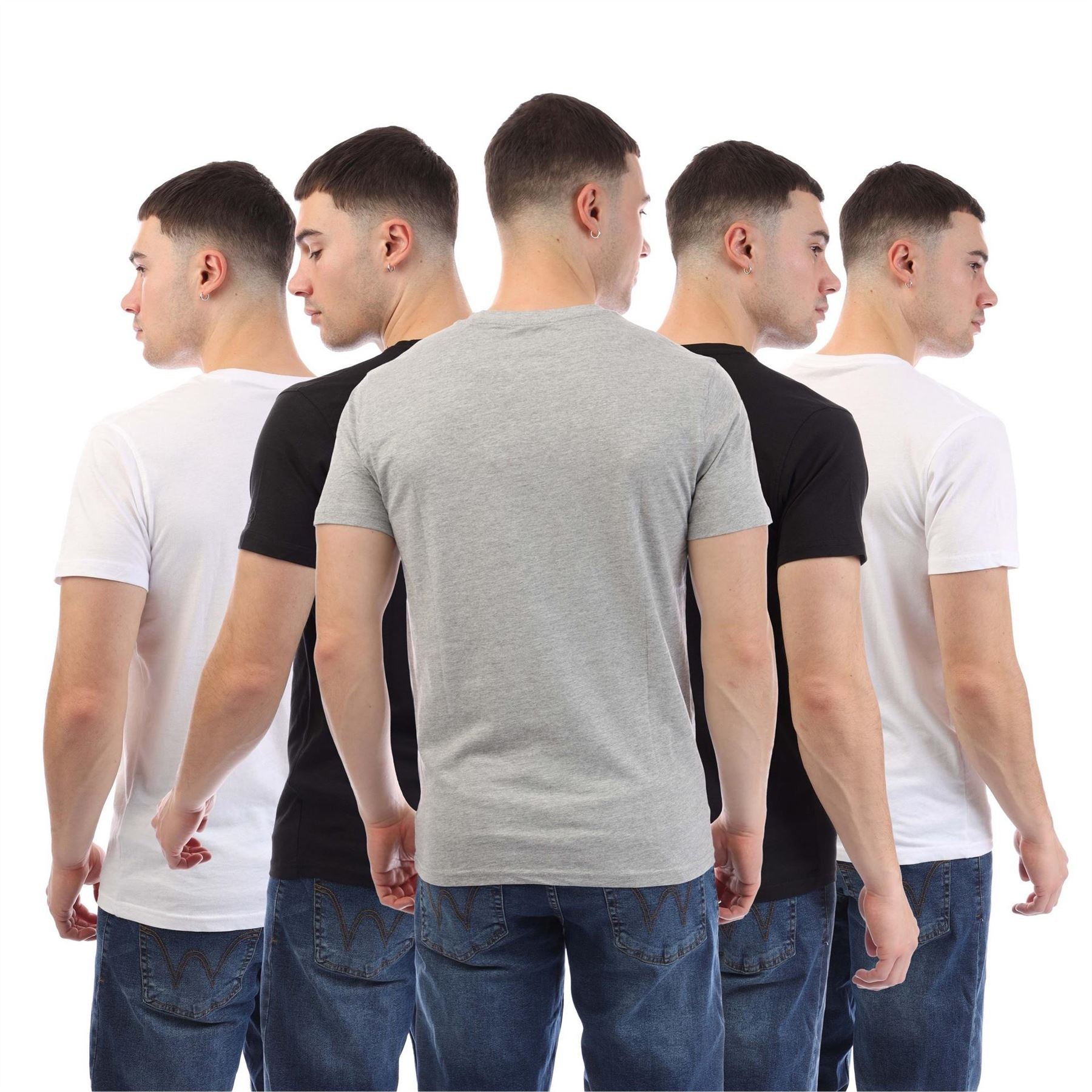 Duck and Cover Print Sleeve 5 Pack T-Shirts