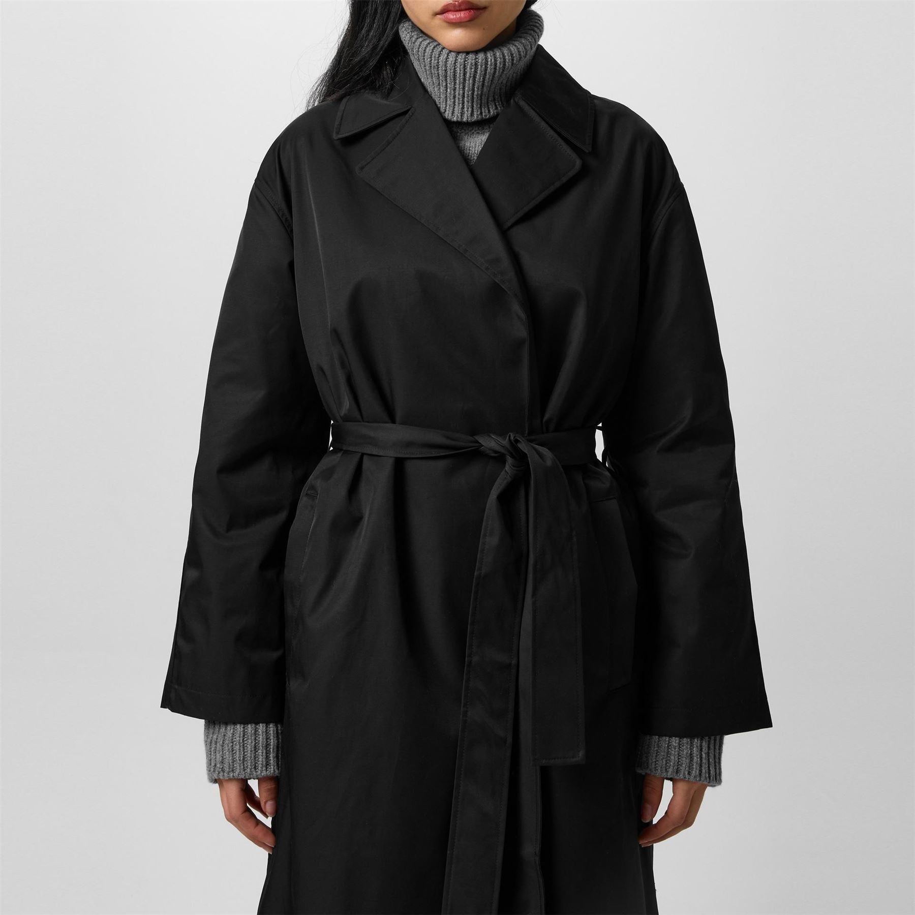 Calvin Klein Long Sleeve Cotton Trench Coat