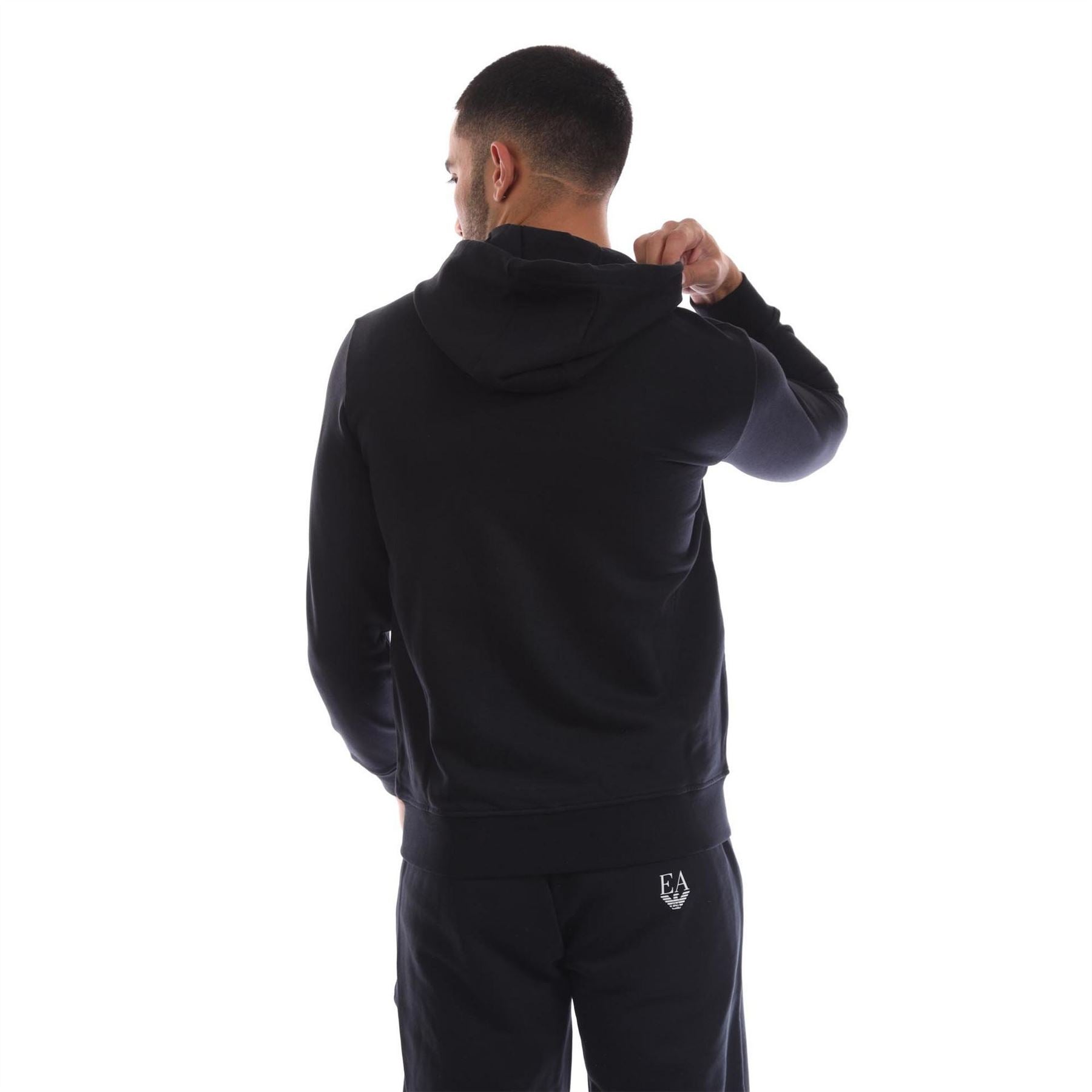 Emporio Armani Hooded Neck Long Sleeve Sweatshirt with Zipper Pocket