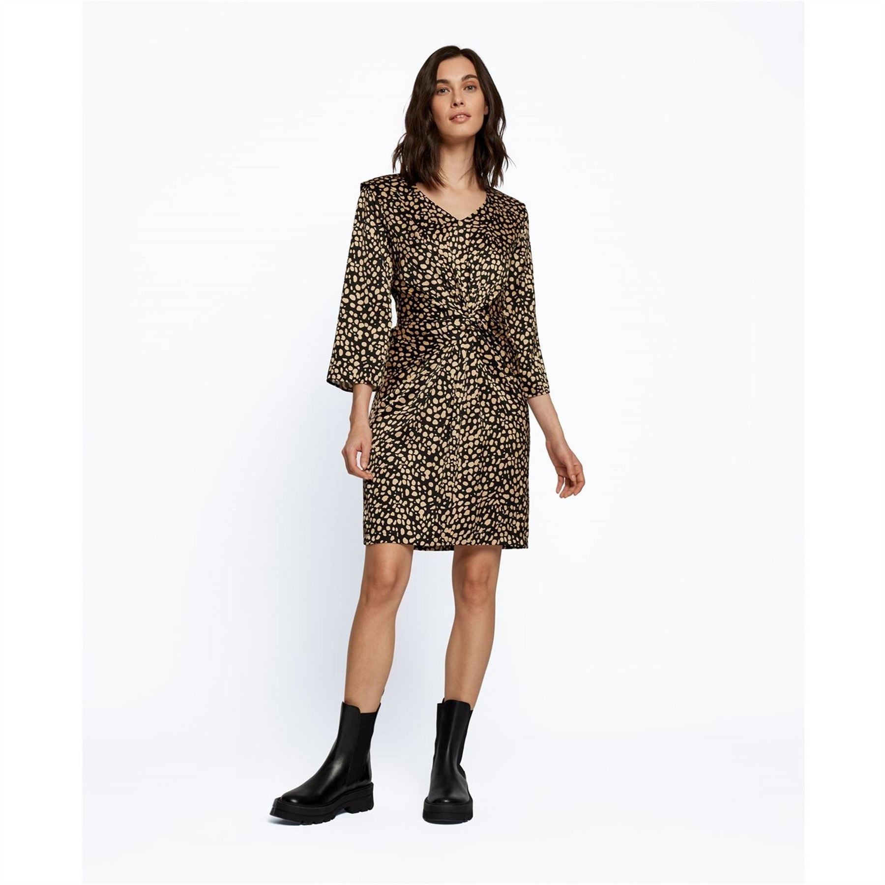 Boss Denot Long Sleeve All Over Print Dress
