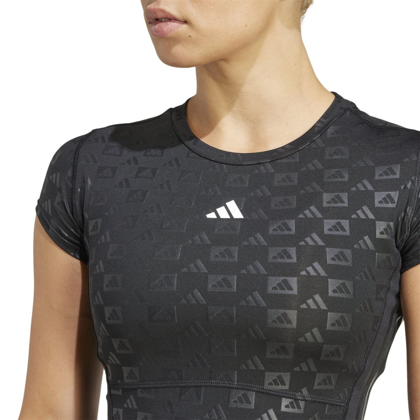 adidas Womens Hyperglam Training Emboss T-Shirt