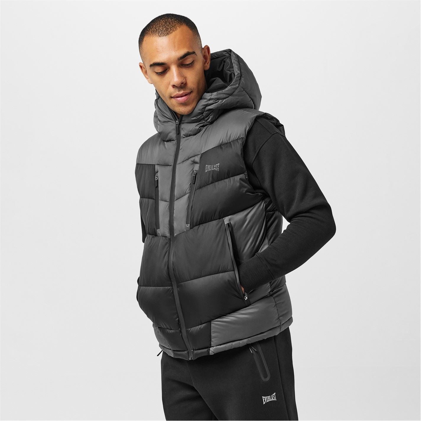 Everlast Tech Hooded Zipped Pocket Color Block Gilet