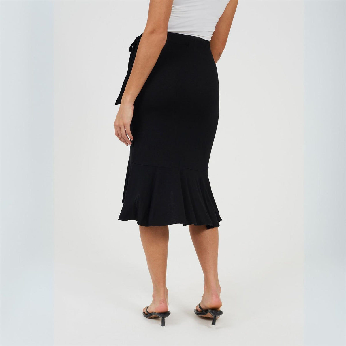 Brave Soul Womens Jersey Midi Wrap Skirt