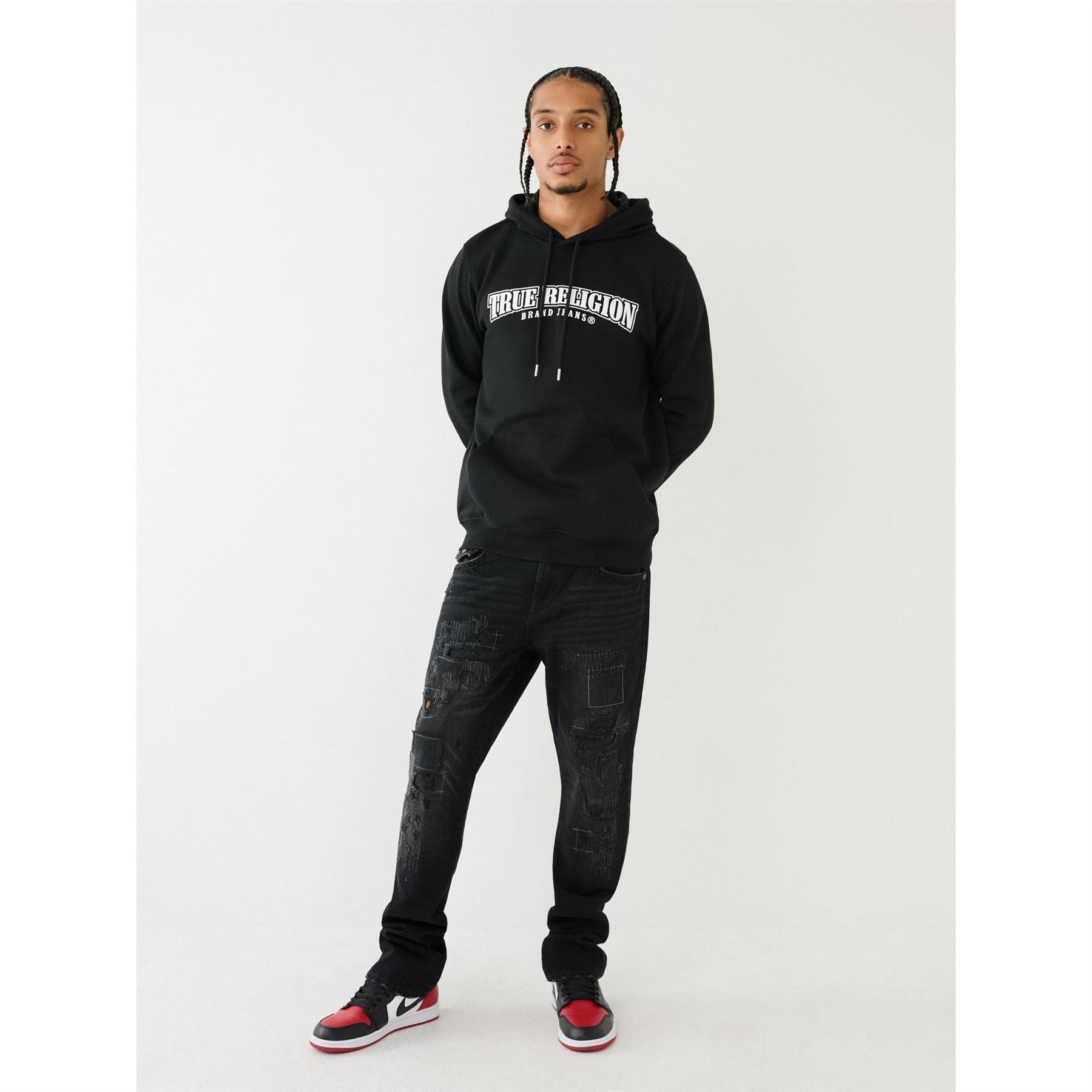 True Religion Over The Head Painted Logo Hoodie