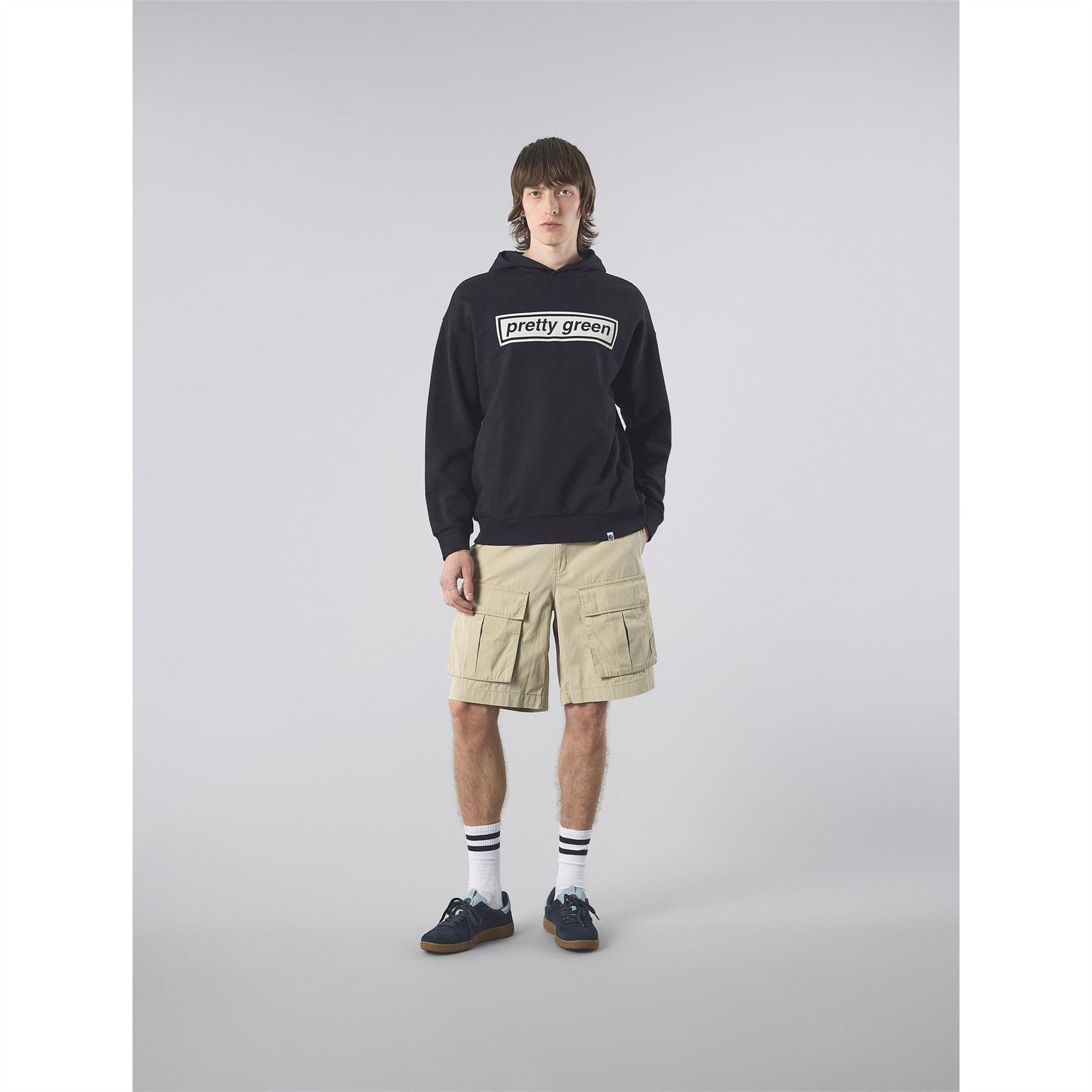Pretty Green Box Print Regular Fit Hooded Sweatshirt