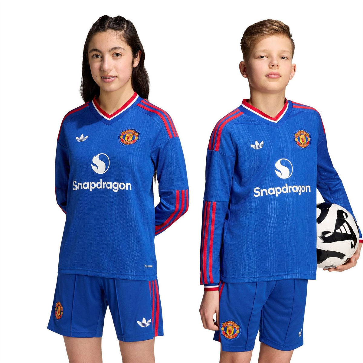 adidas United 26 27 Long Sleeve Away Shirt Juniors