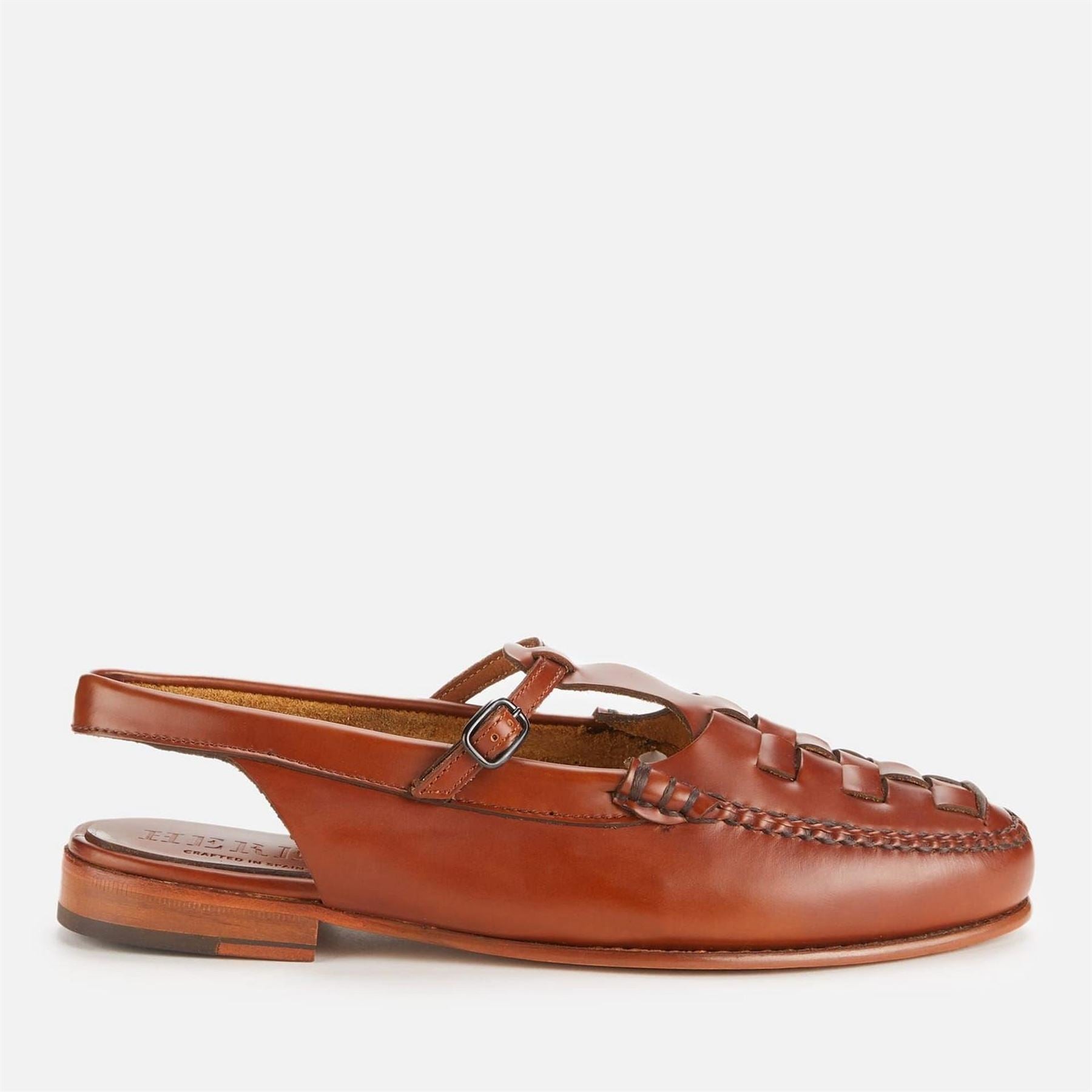 Hereu Leather T Bar Sling Back Flats