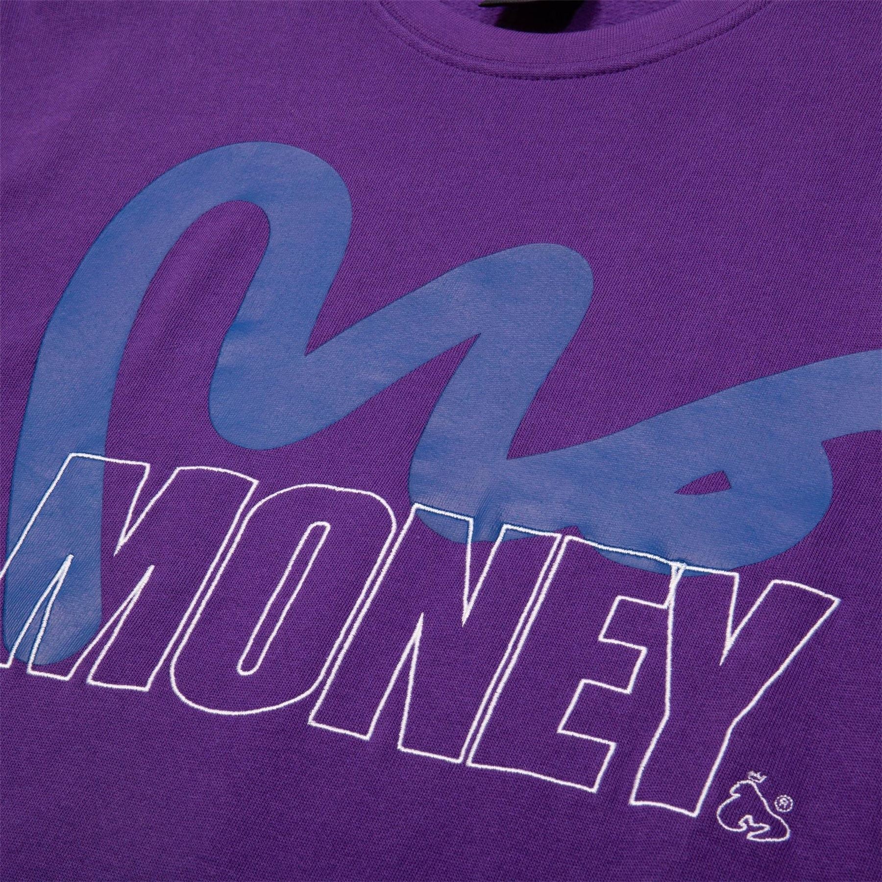 Money Stencil Block Printed Logo Crew Neck Sweatshirt
