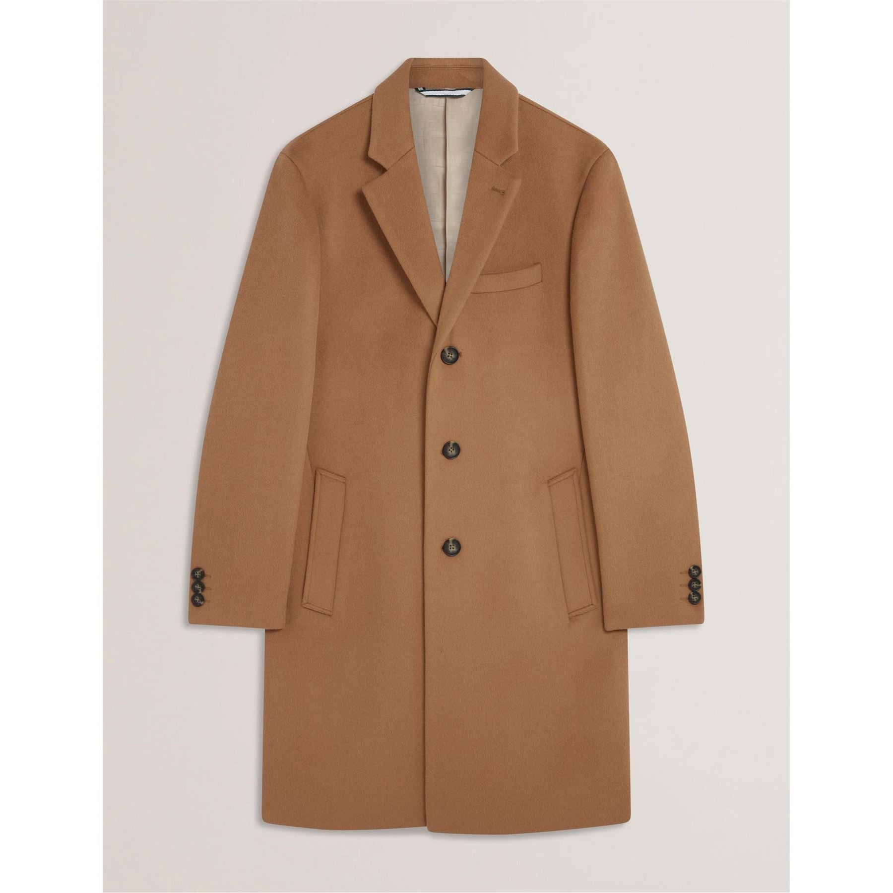 Ted Baker Solid Patterned Over Coat with Flap Pocket