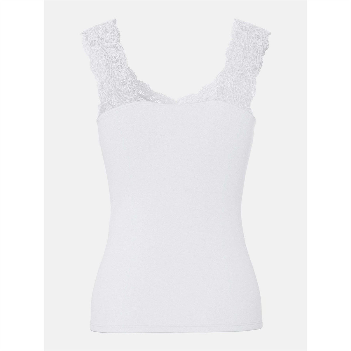 Pieces Barbera Lace Detail V-Neck Sleeveless Camisole Tank