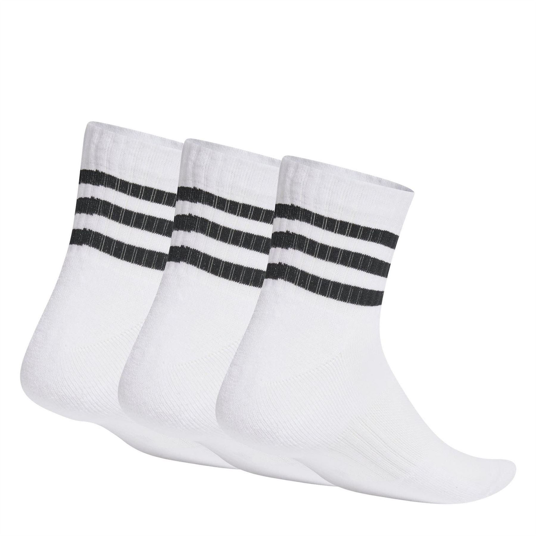 adidas Womens 3 Stripes Cushioned Sportswear Socks 3 Pairs