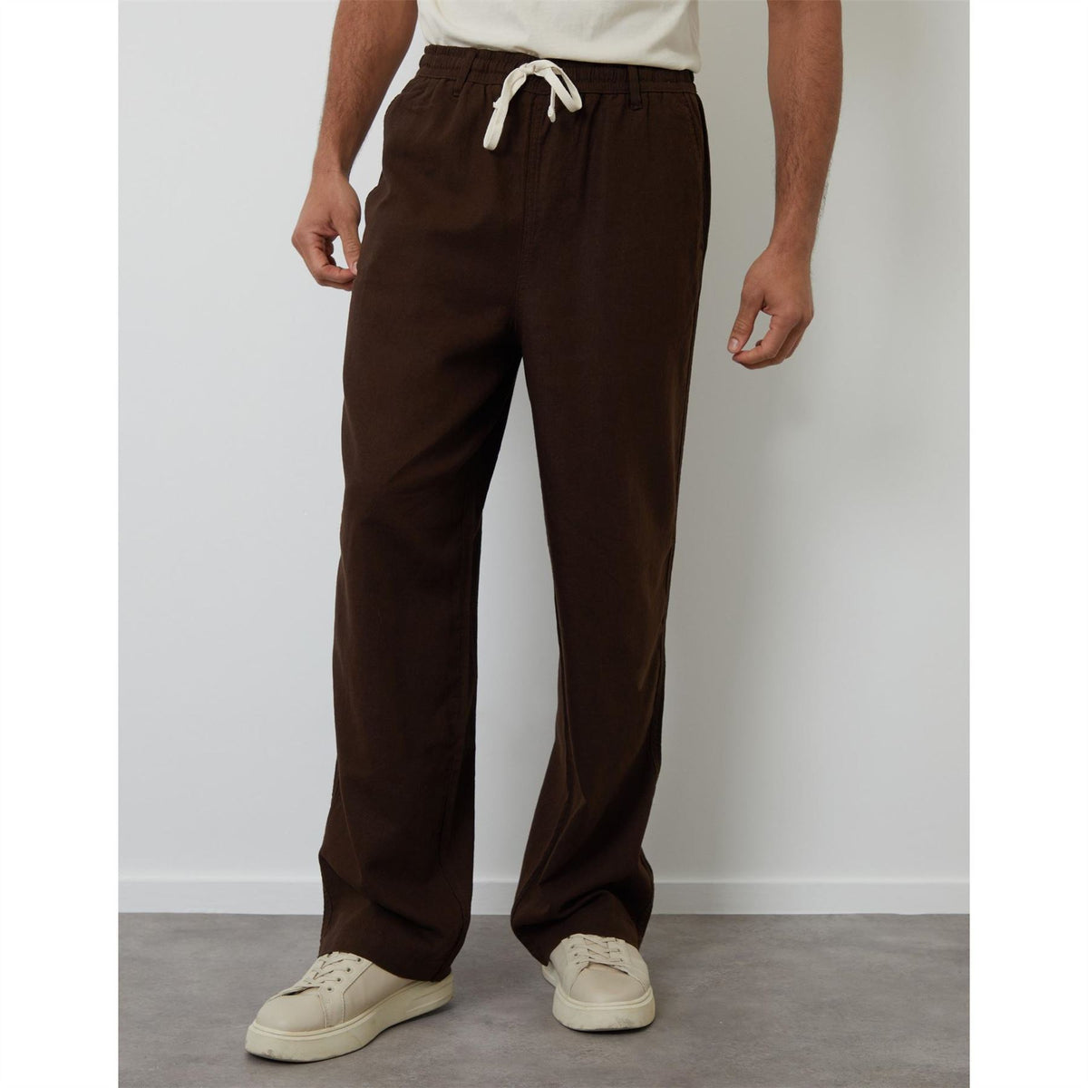 Threadbare Mrcny Lin Solid Patterned Straight Trousers