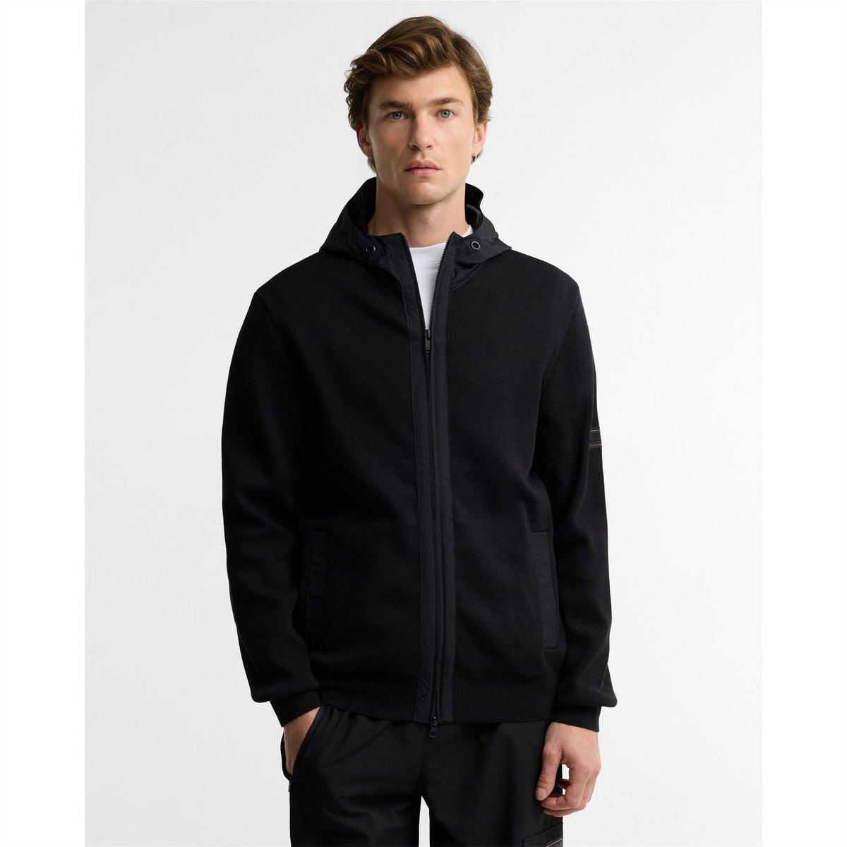 Barbour International Inline Knit Cotton Zip Hoodie