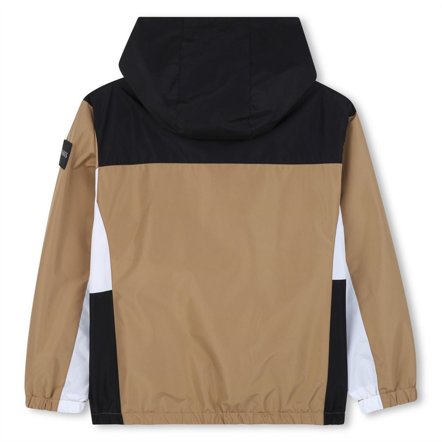 Boss Color Block Hooded Windbreaker with Rubber Badge