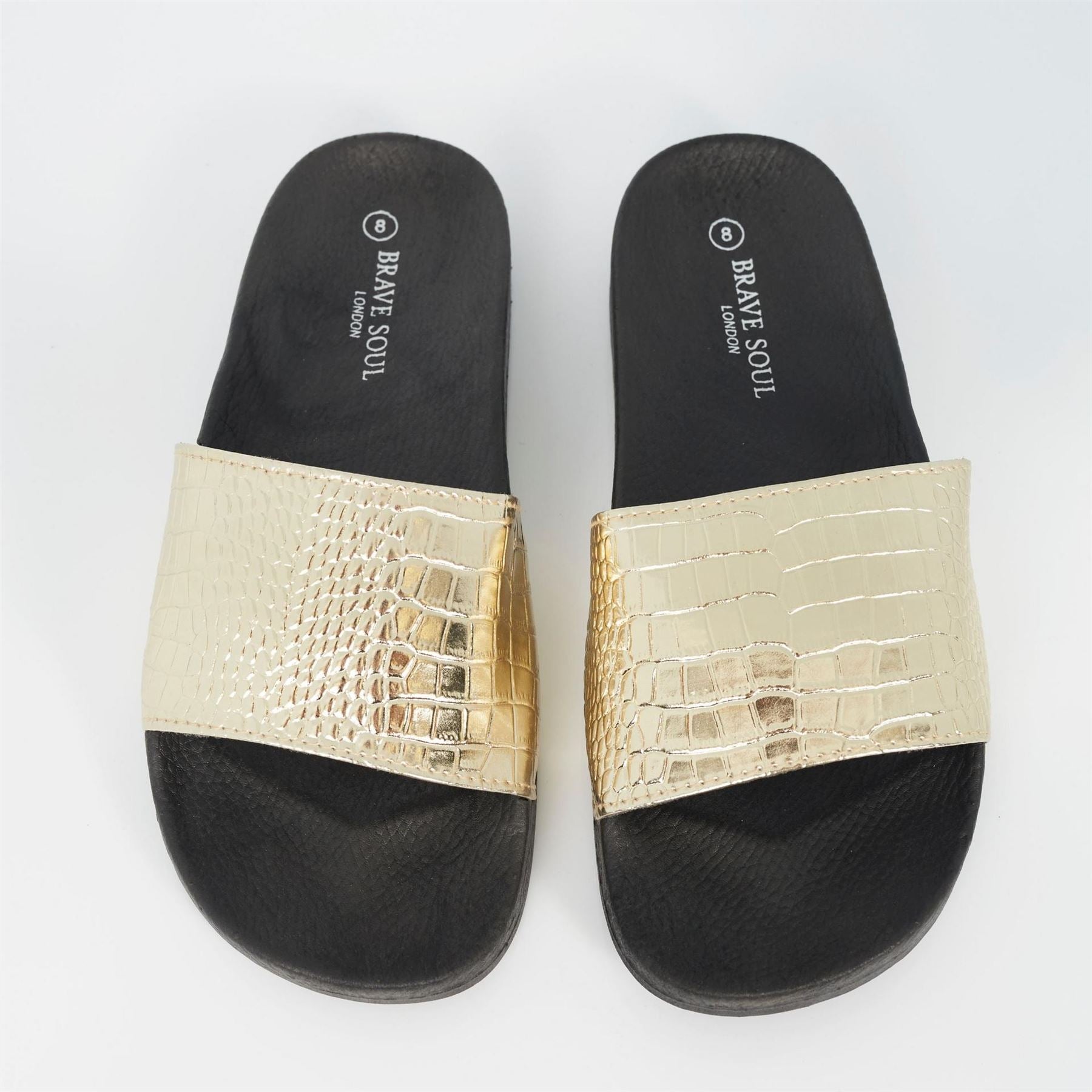 Brave Soul Mens Metallic Crocodile Strap Slider