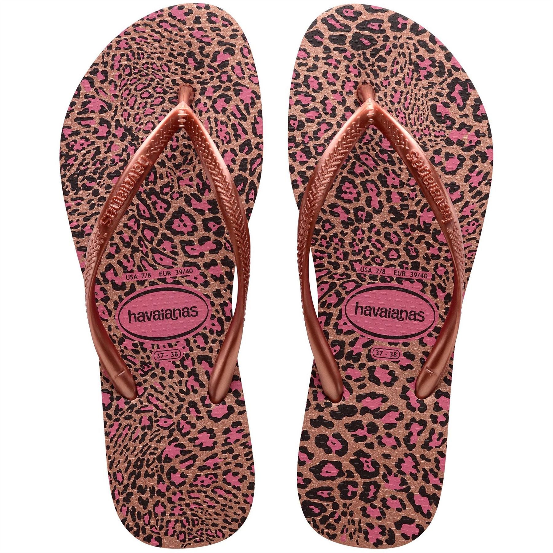 Havaianas Womens Hav. Slim Animals Crocus Rose Golde Flip Flops