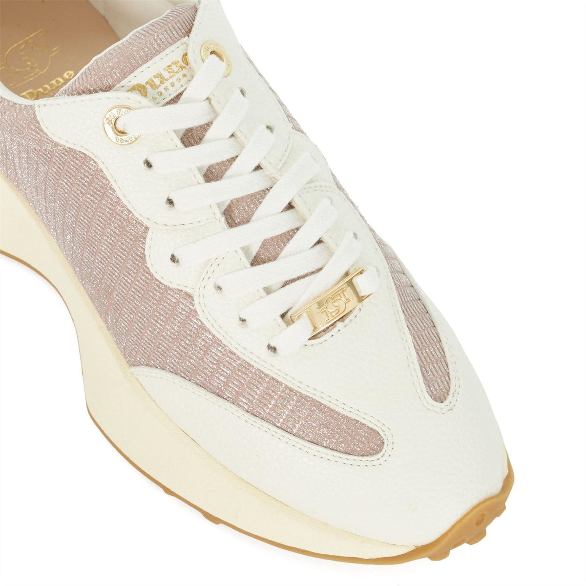 Dune London Embossed Textured Lace-Up Walking Shoes