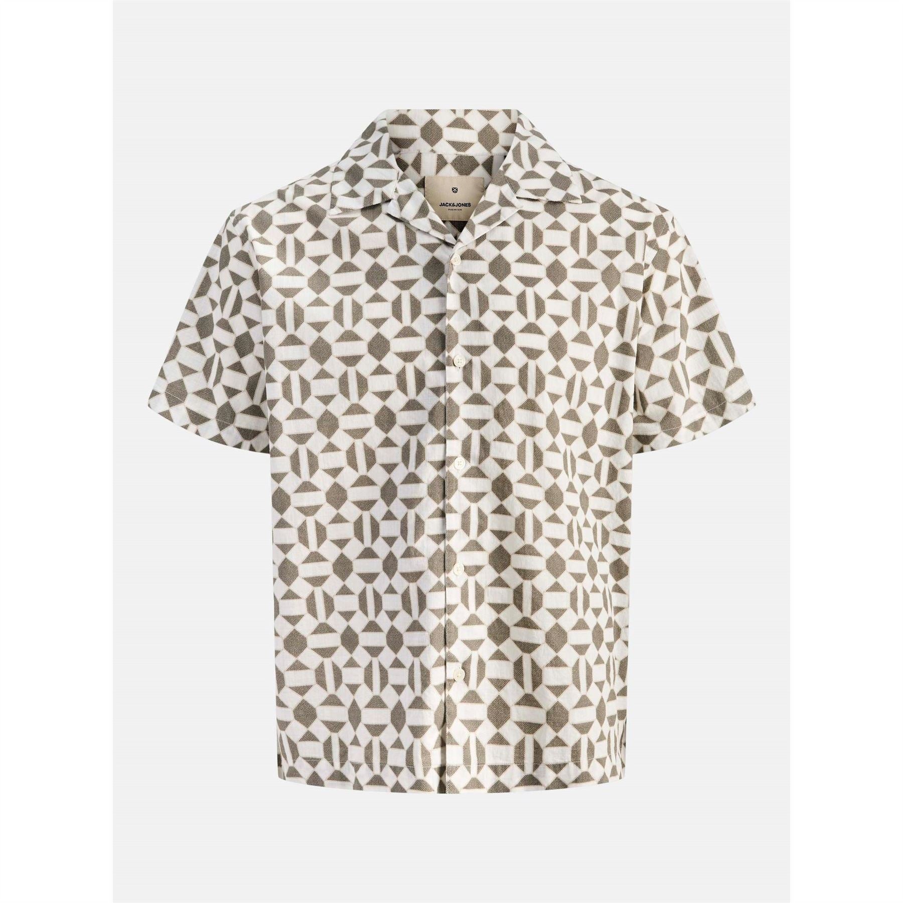 Jack and Jones Print Resort Long Sleeve Plain Shirt