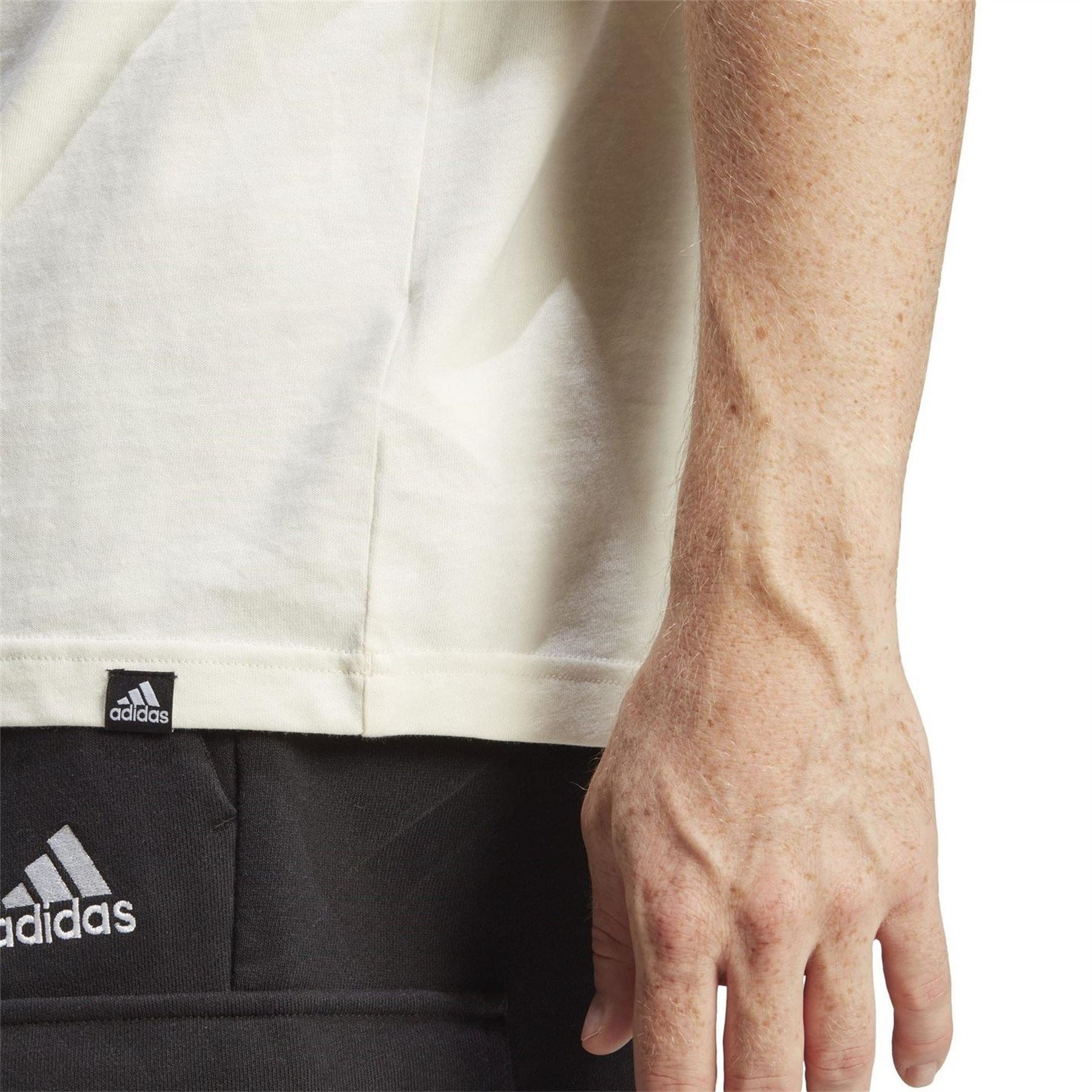 adidas Mens Essentials Single Jersey Linear Embroidered Logo T-Shirt