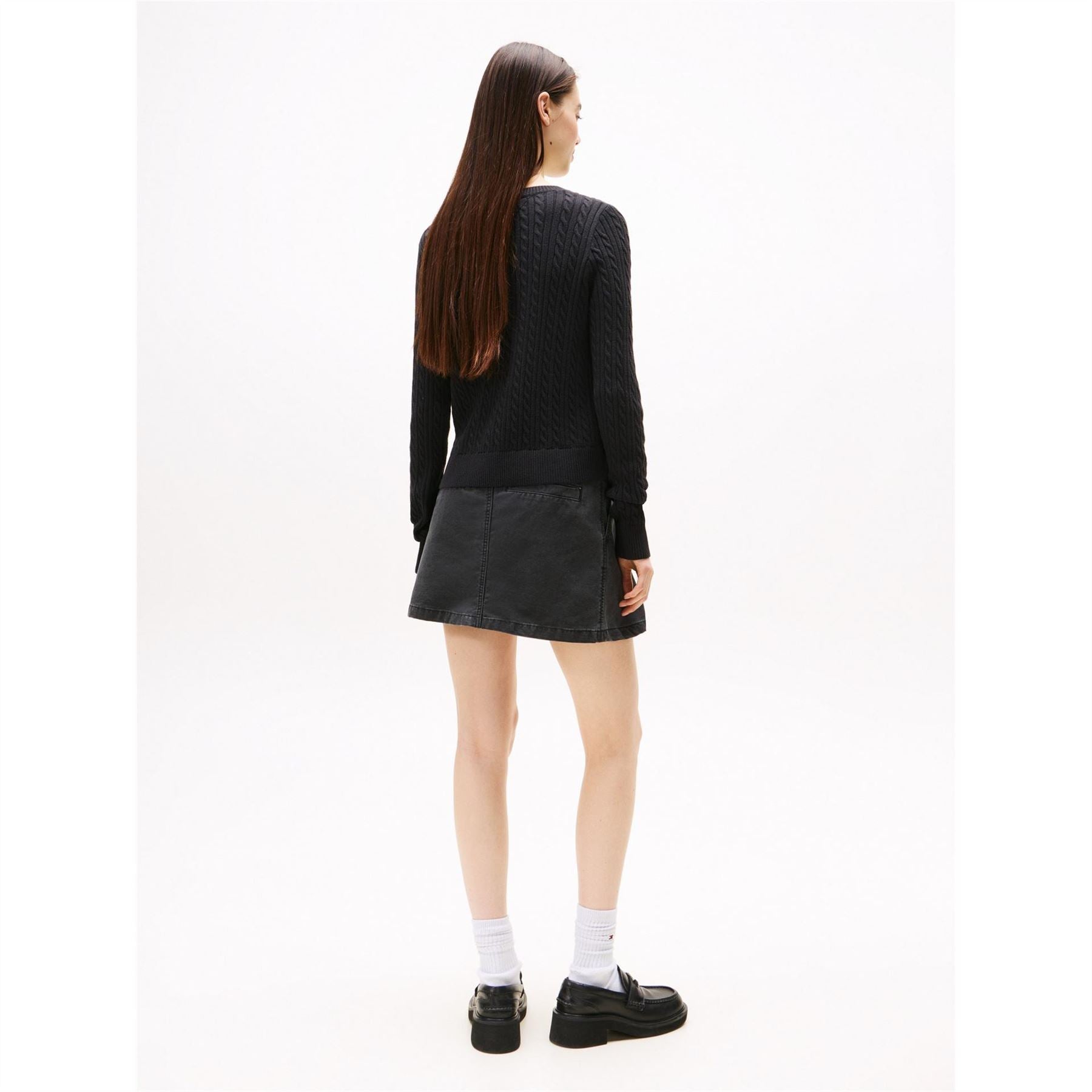 Tommy Jeans Cable Knit Crew Neck Long Sleeve Sweater