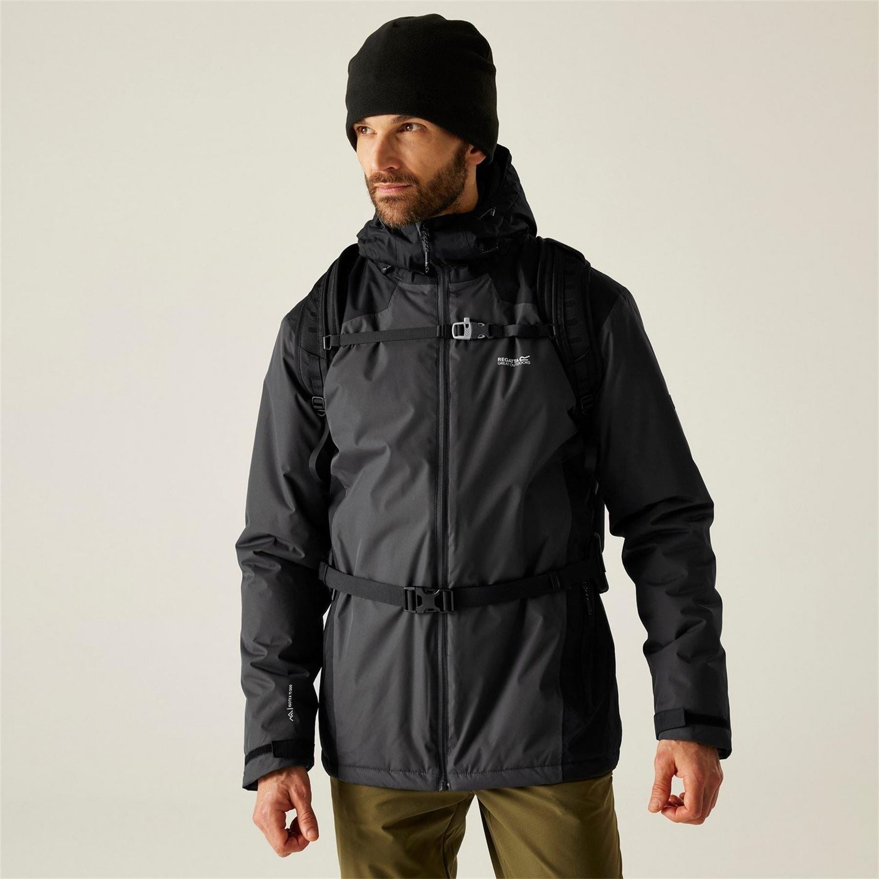 Regatta Thornridge Solid Patterned Hooded Rain Jacket