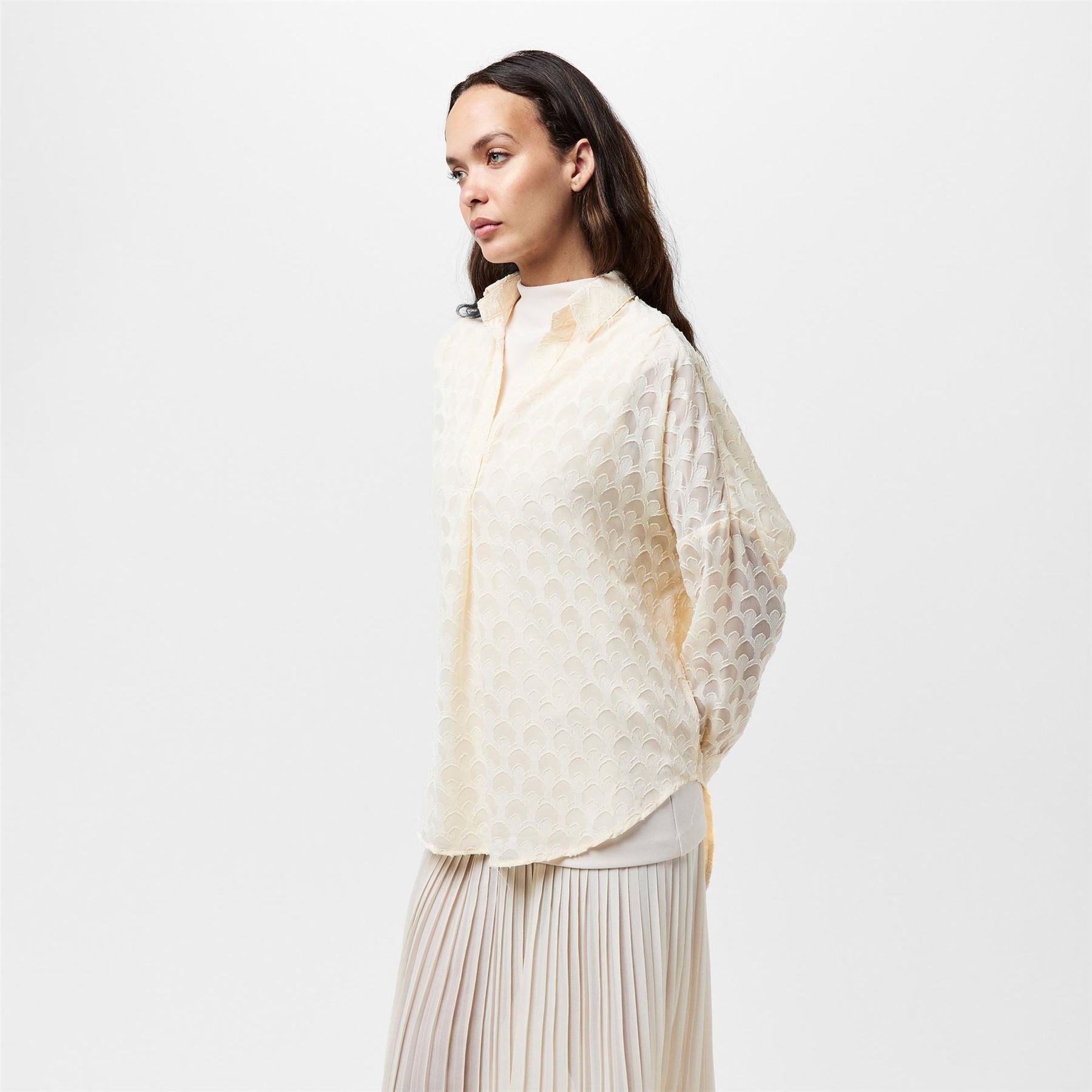 French Connection Burn Out Popover Shirt