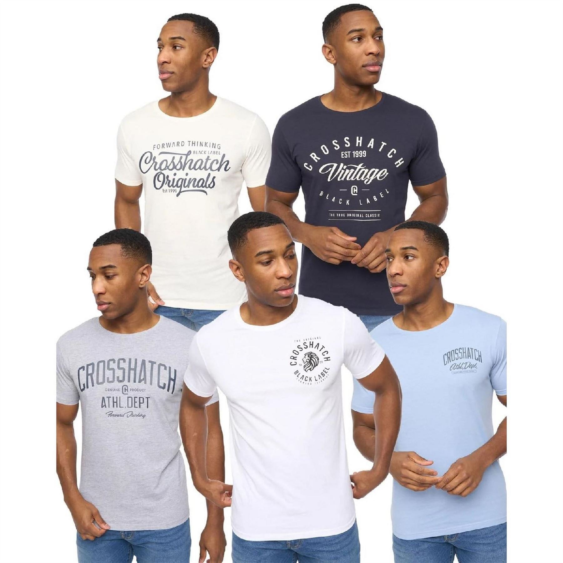 Crosshatch Pack Of College Theme Print T-Shirts
