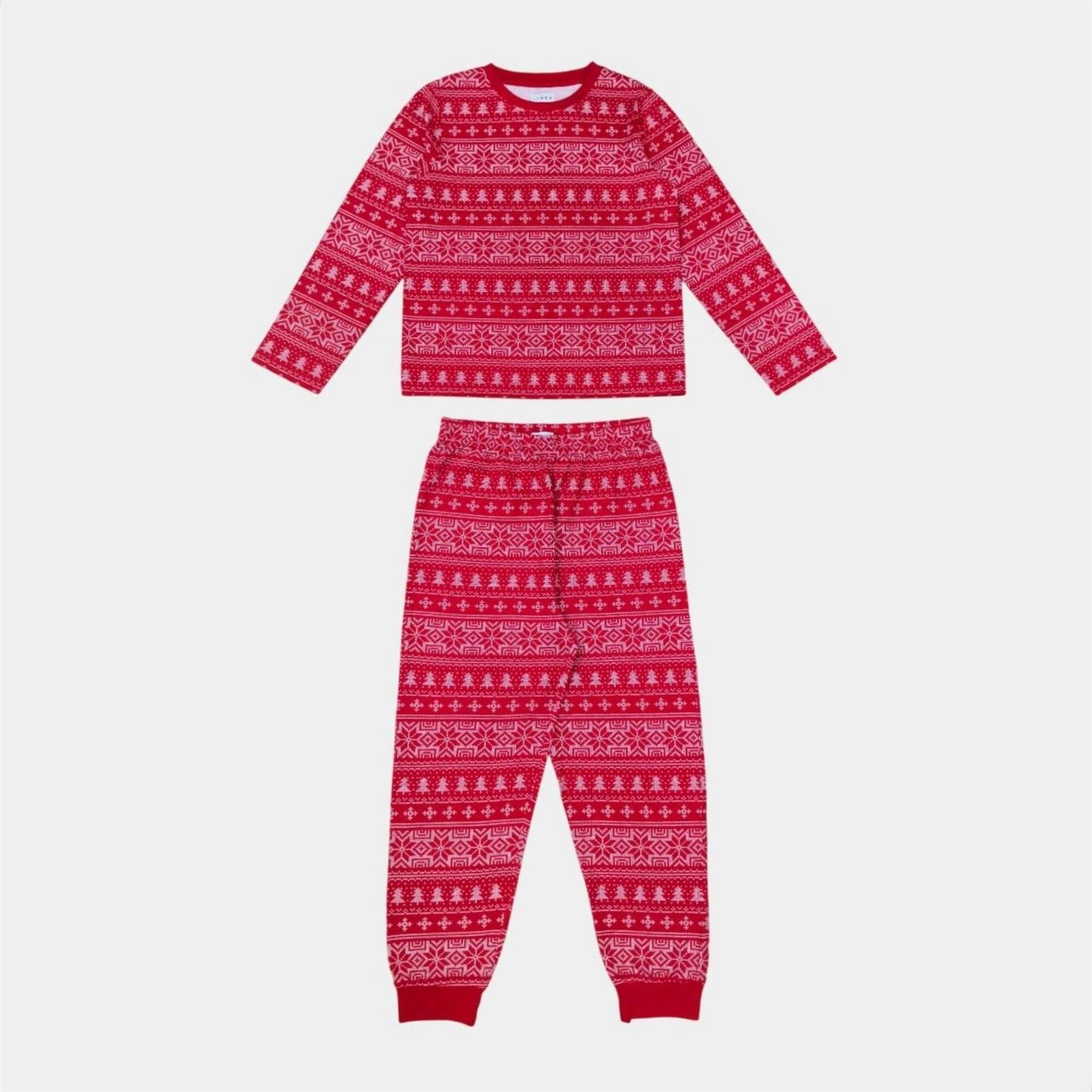 Linea Kids Fairisle Christmas Cotton Long Sleeve Pyjama Sets